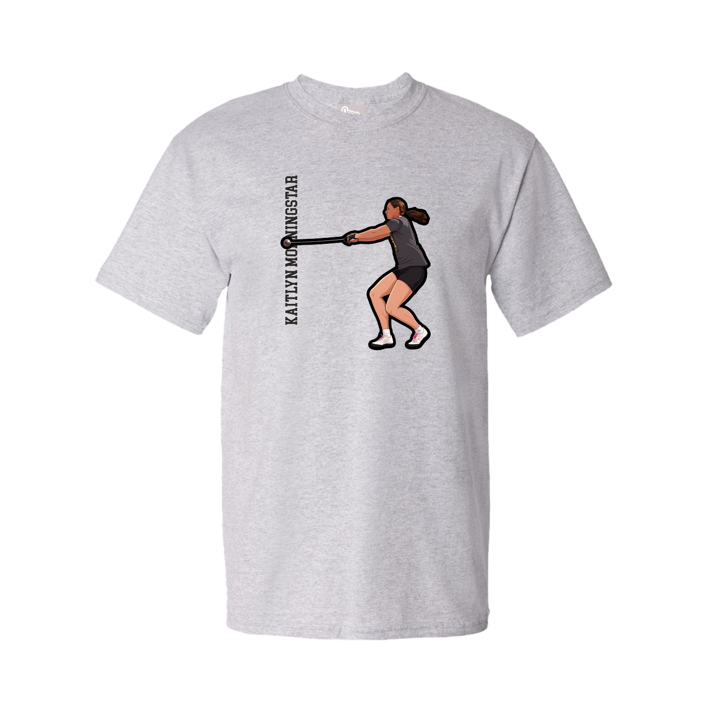 Youth Tee — Name Vertical in Grey
