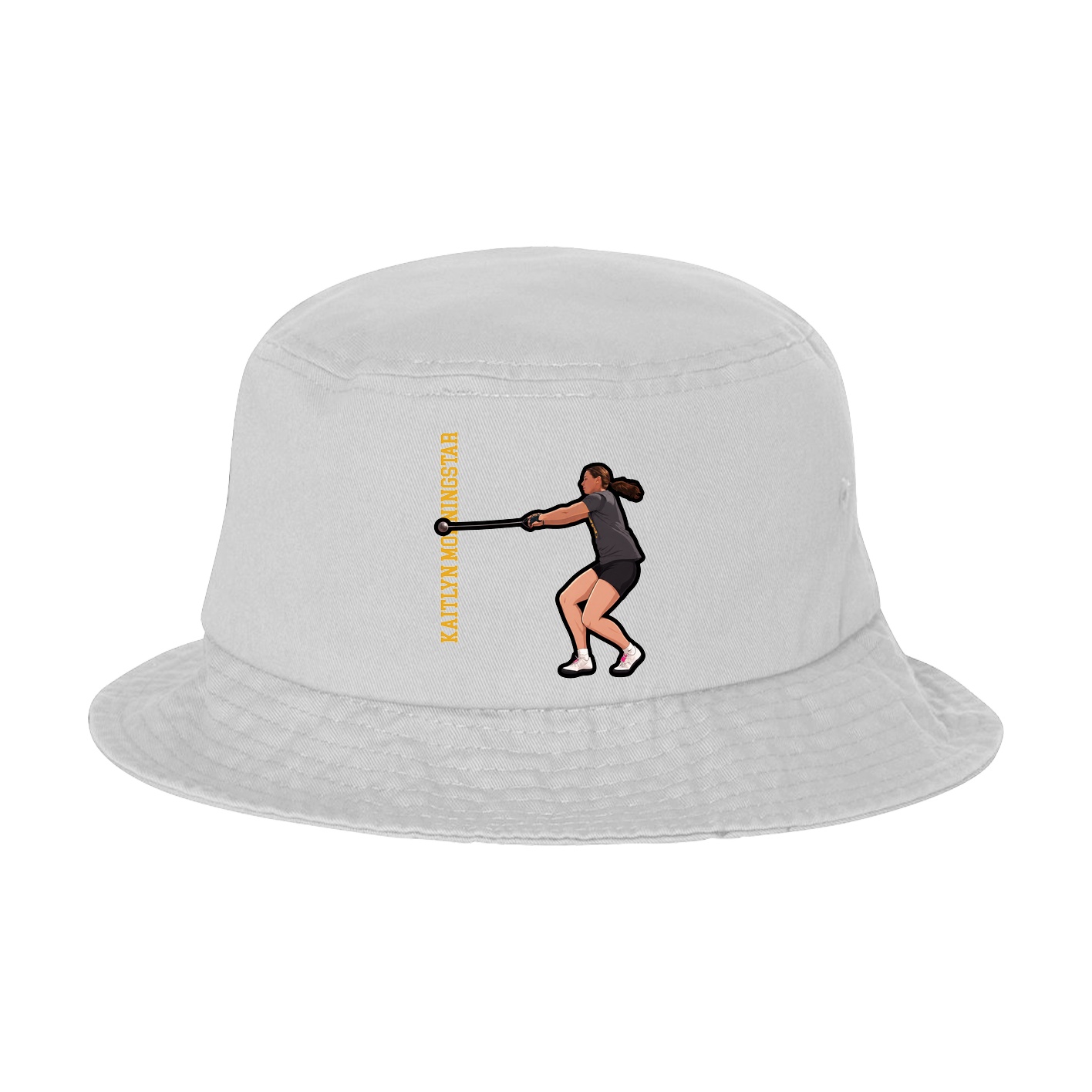 Bucket Cap — Name Vertical in White