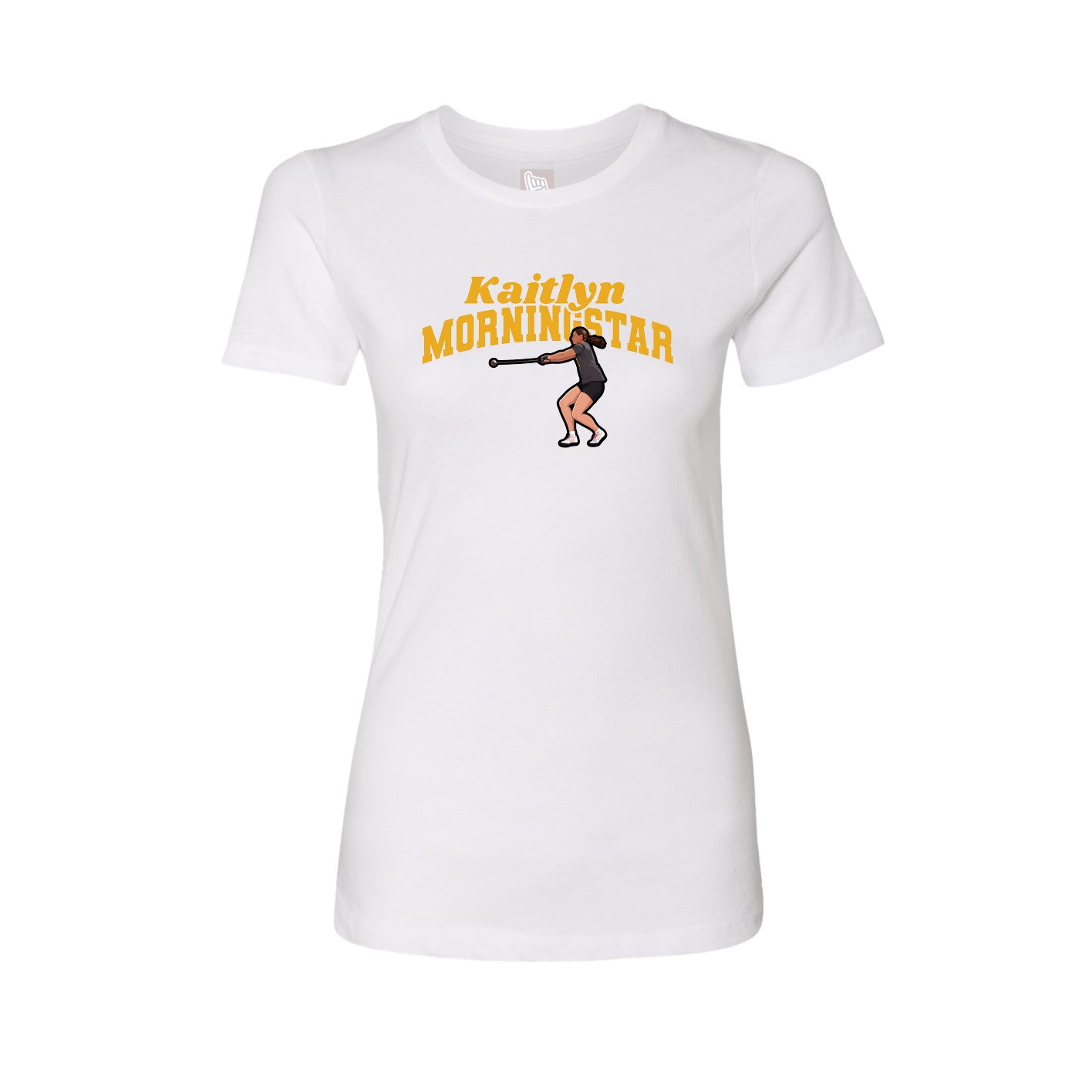 Fitted Women's Tee — Signature Arch in White
