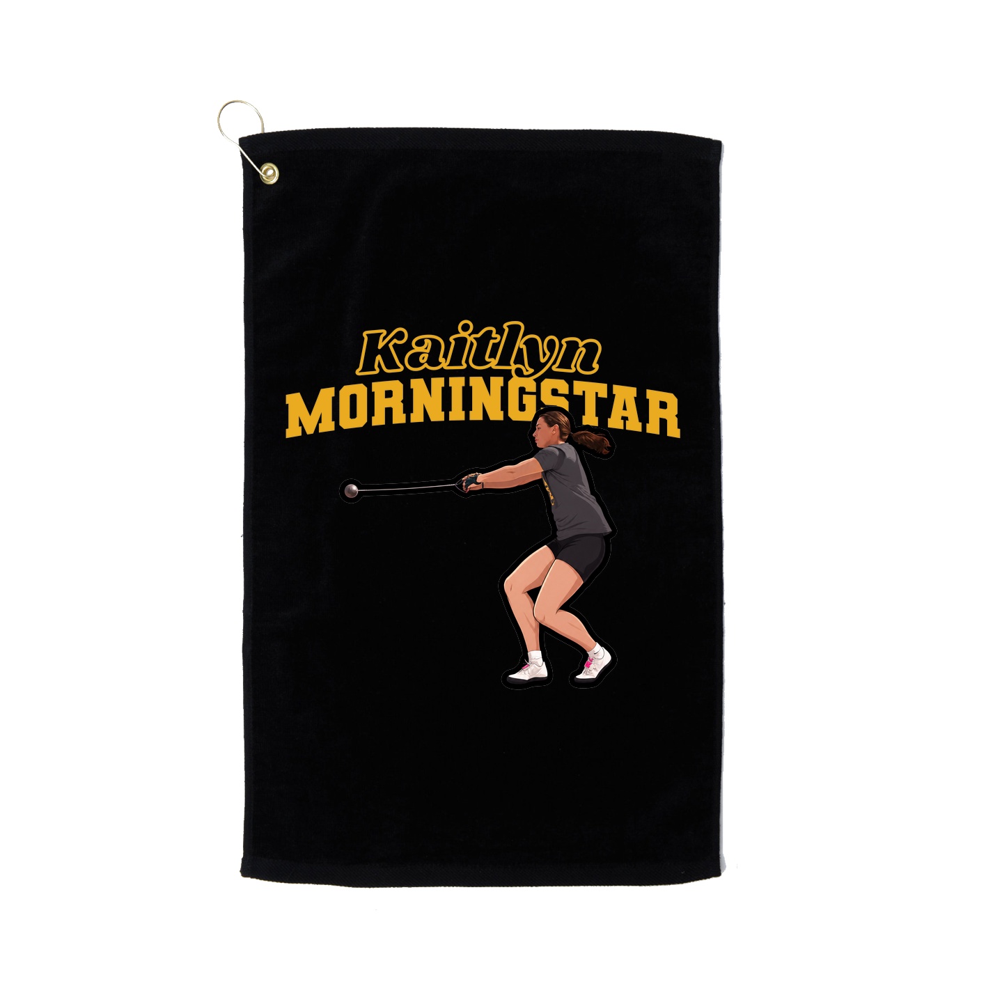 Golf Towel — Name Arch in Black