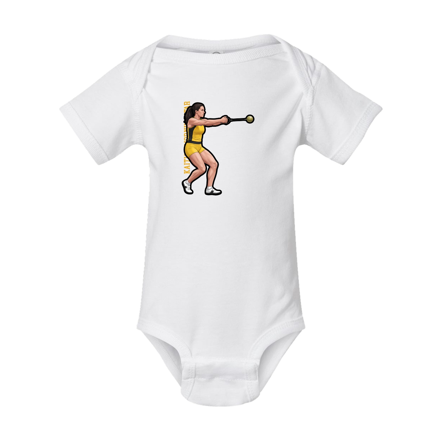 Baby Onesie — Name Vertical in White