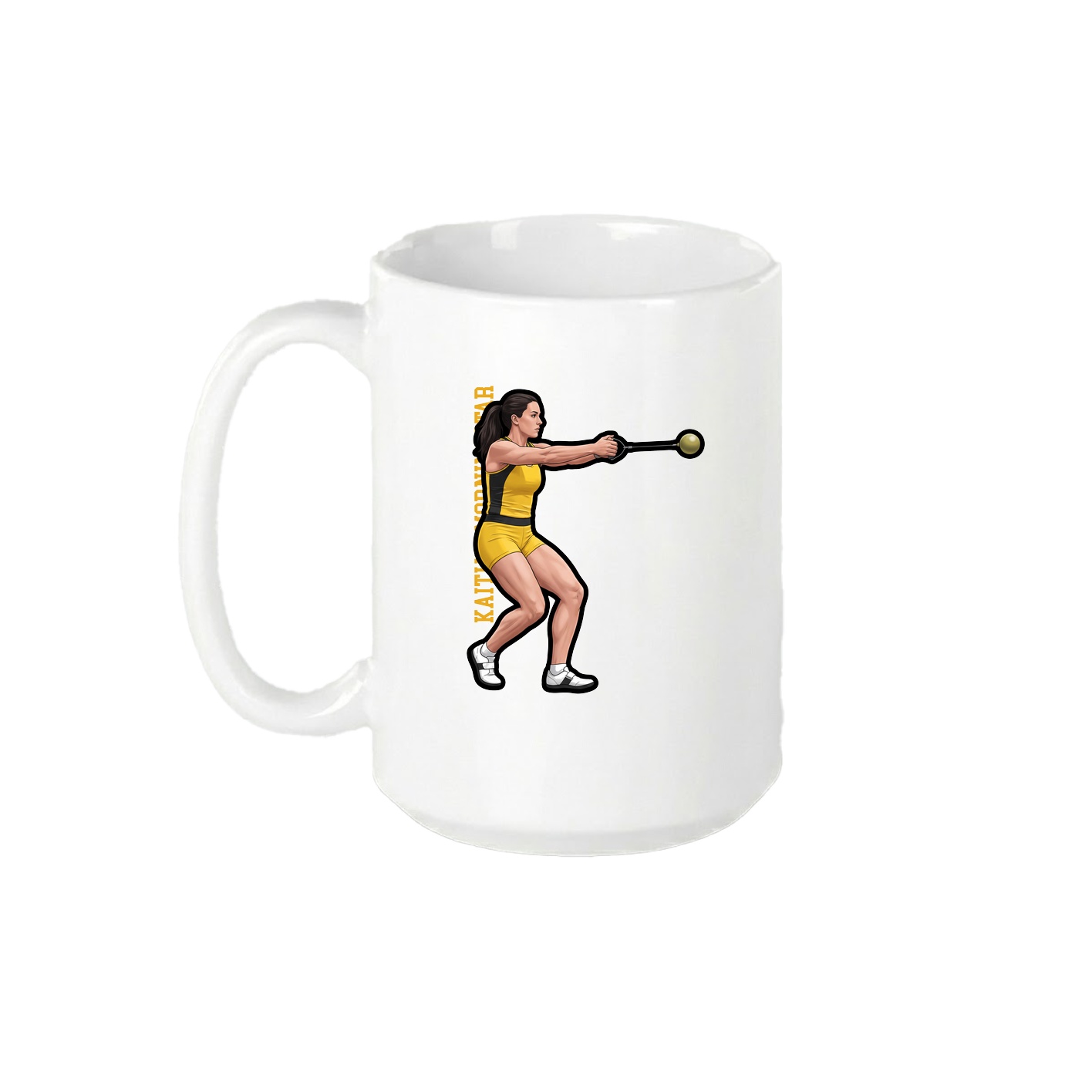 15oz Coffee Mug — Name Vertical in White