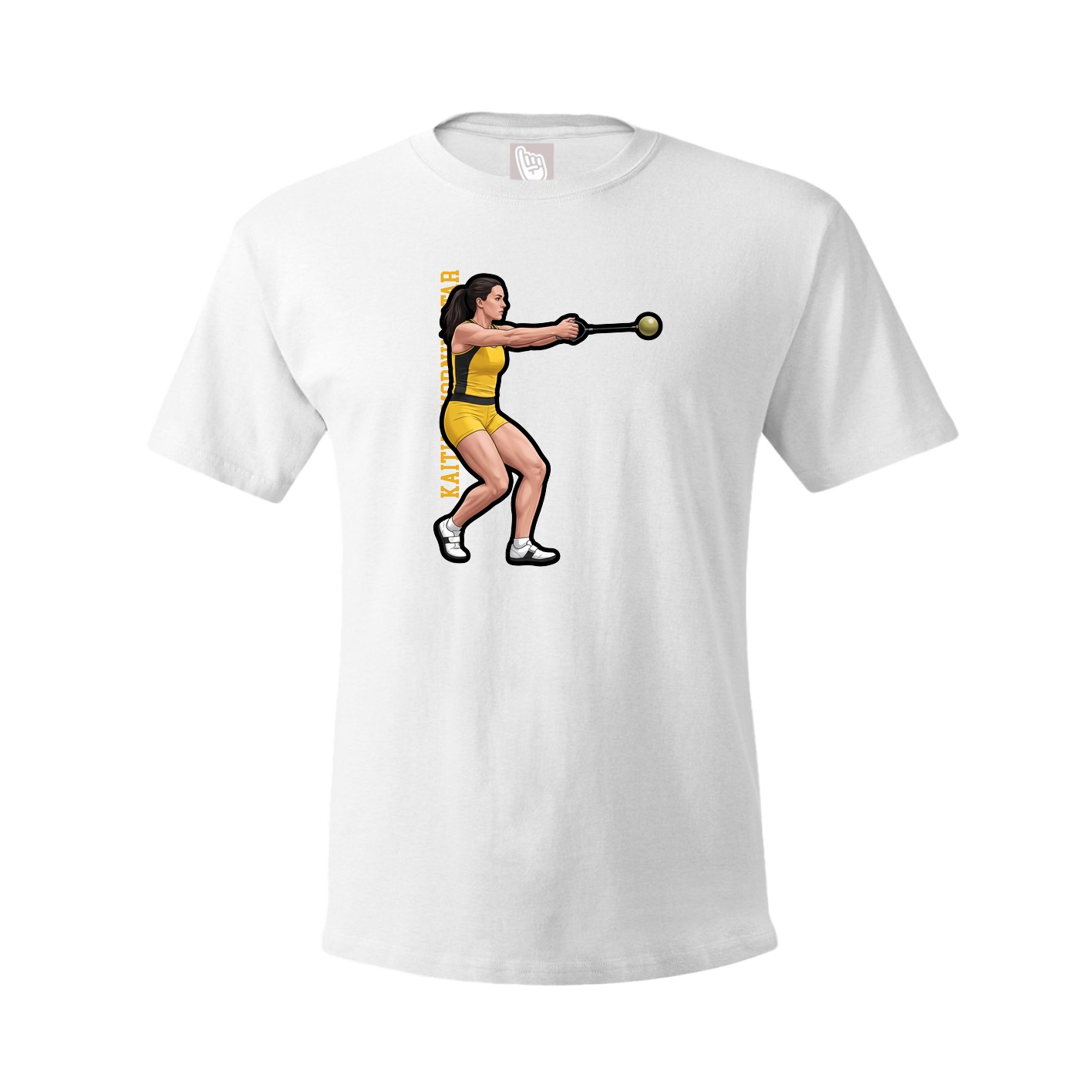 Tee — Name Vertical in White