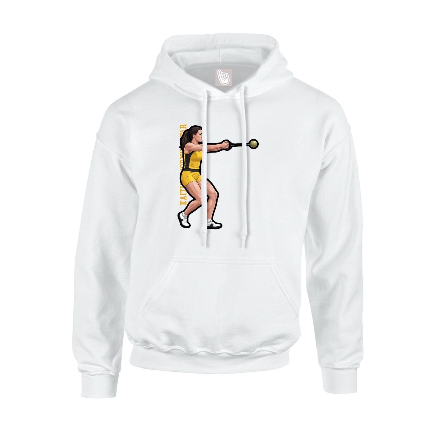 Youth Hoodie — Name Vertical in White