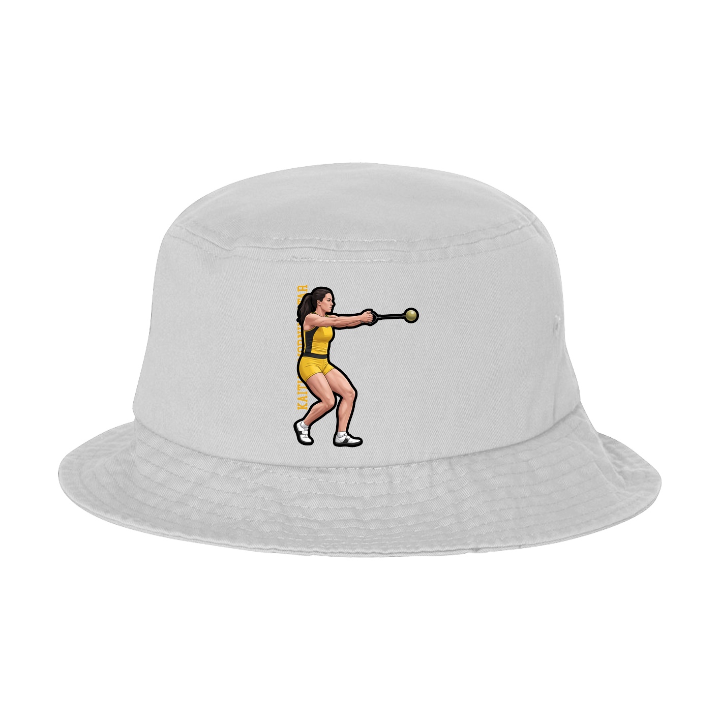 Bucket Cap — Name Vertical in White