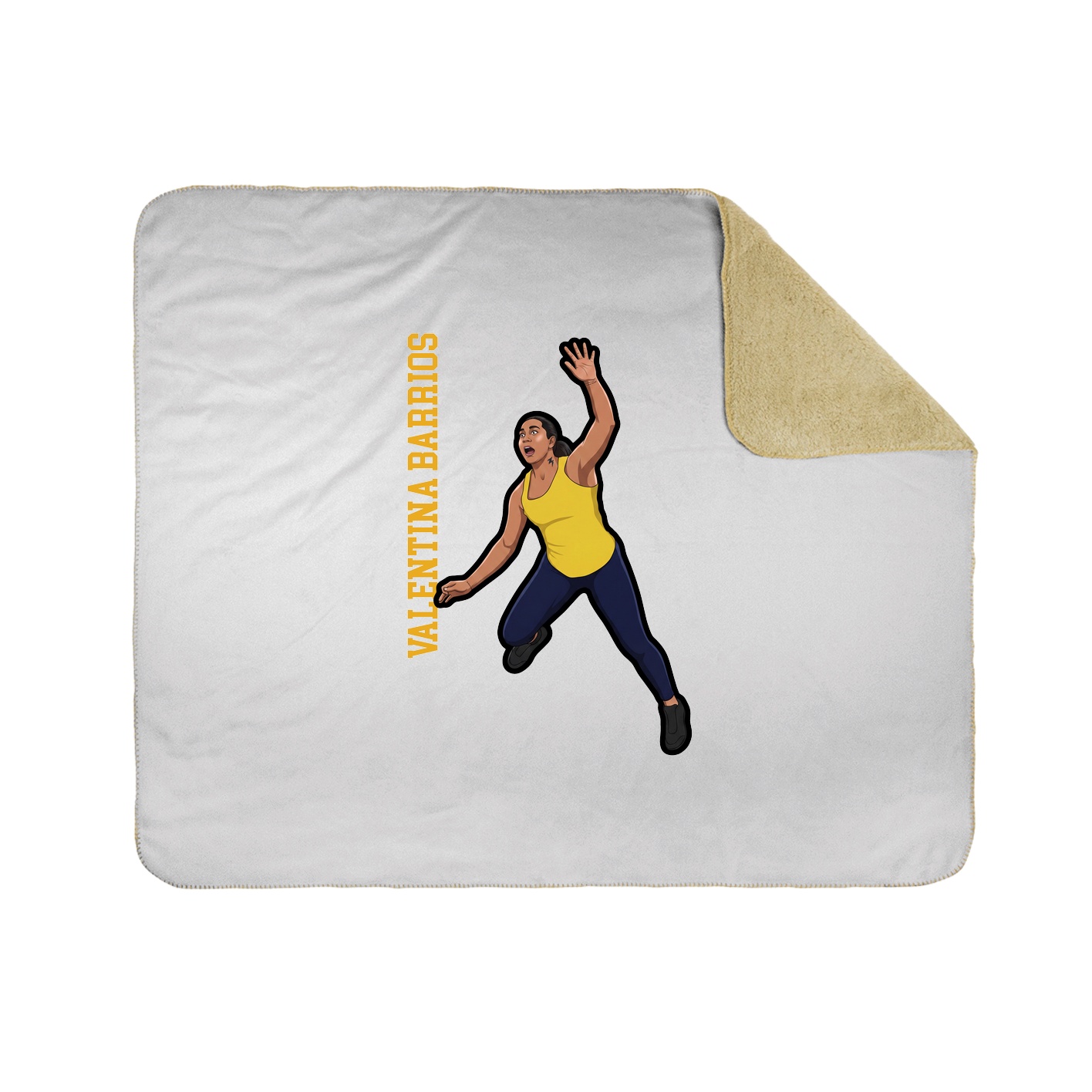 Throw Blanket — Name Vertical in White