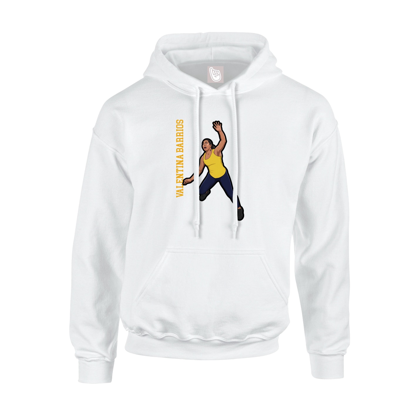 Hoodie — Name Vertical in White
