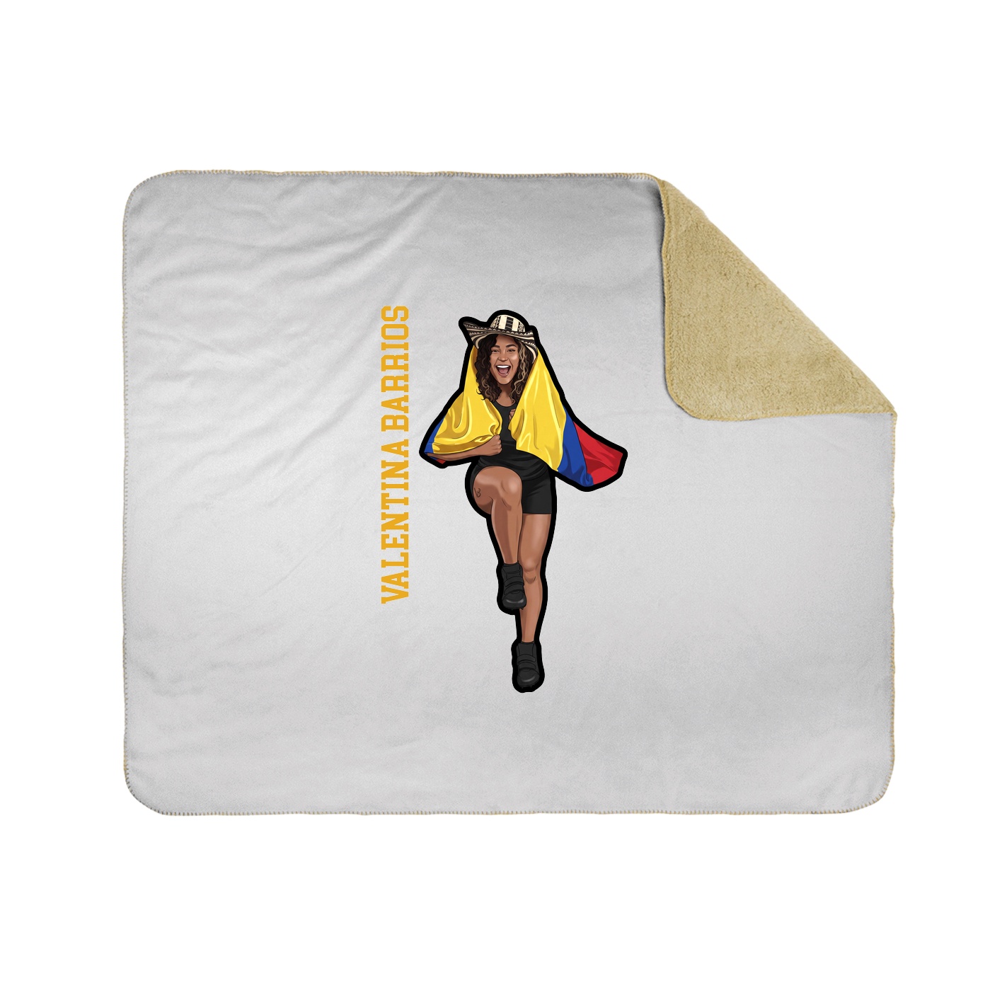 Throw Blanket — Name Vertical in White