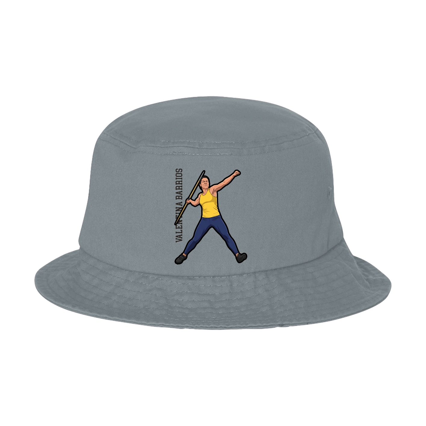 Bucket Cap — Name Vertical in Grey