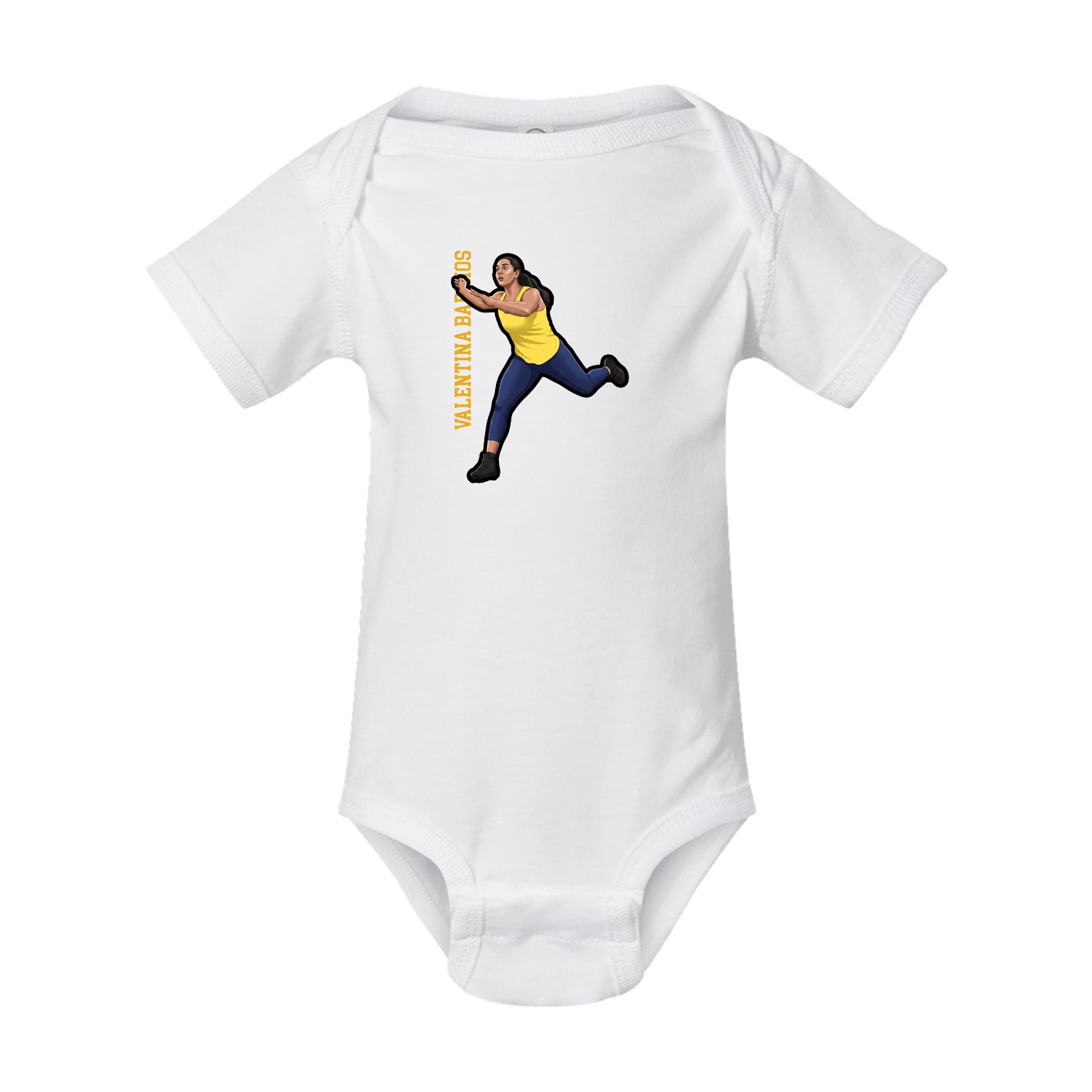 Baby Onesie — Name Vertical in White