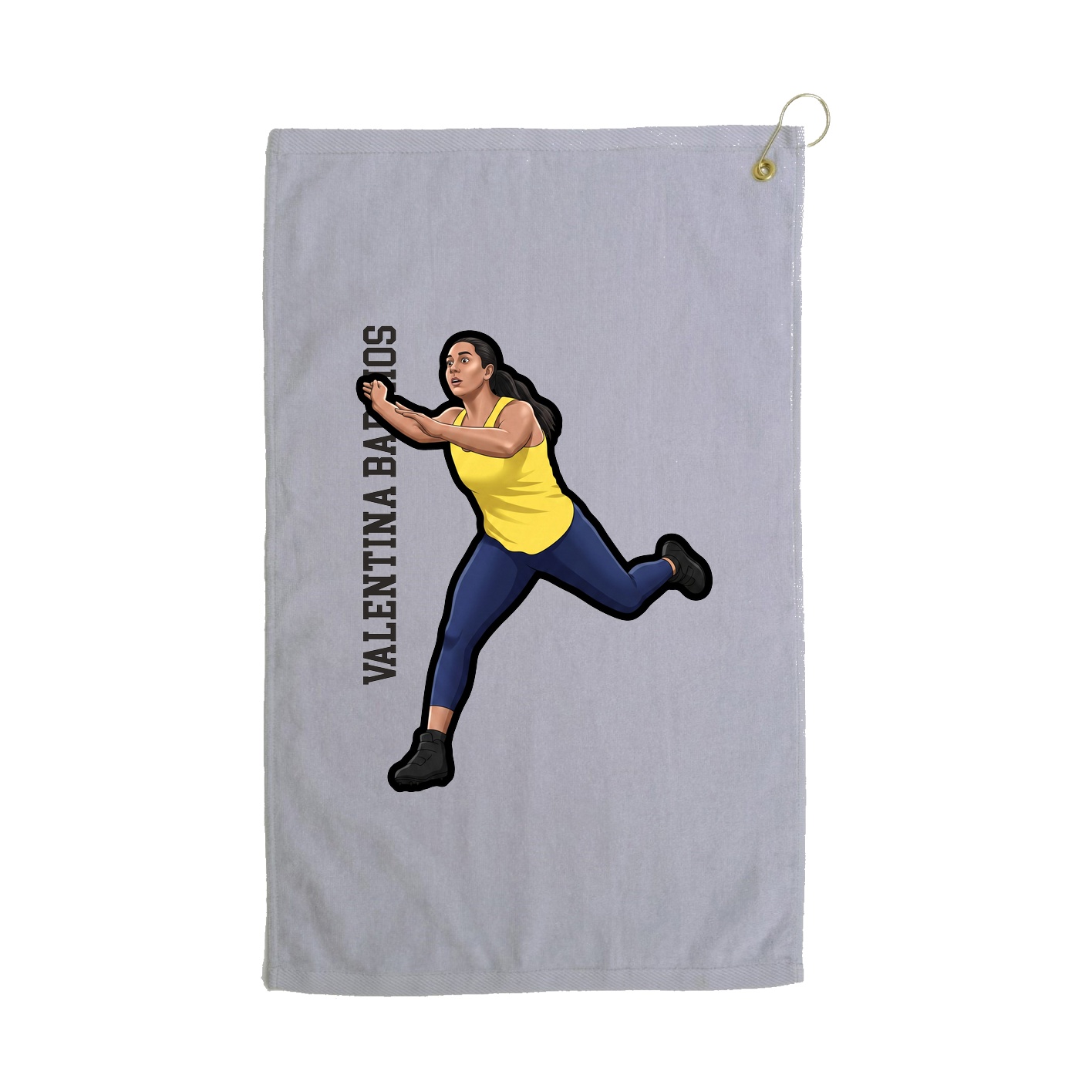 Golf Towel — Name Vertical in Grey