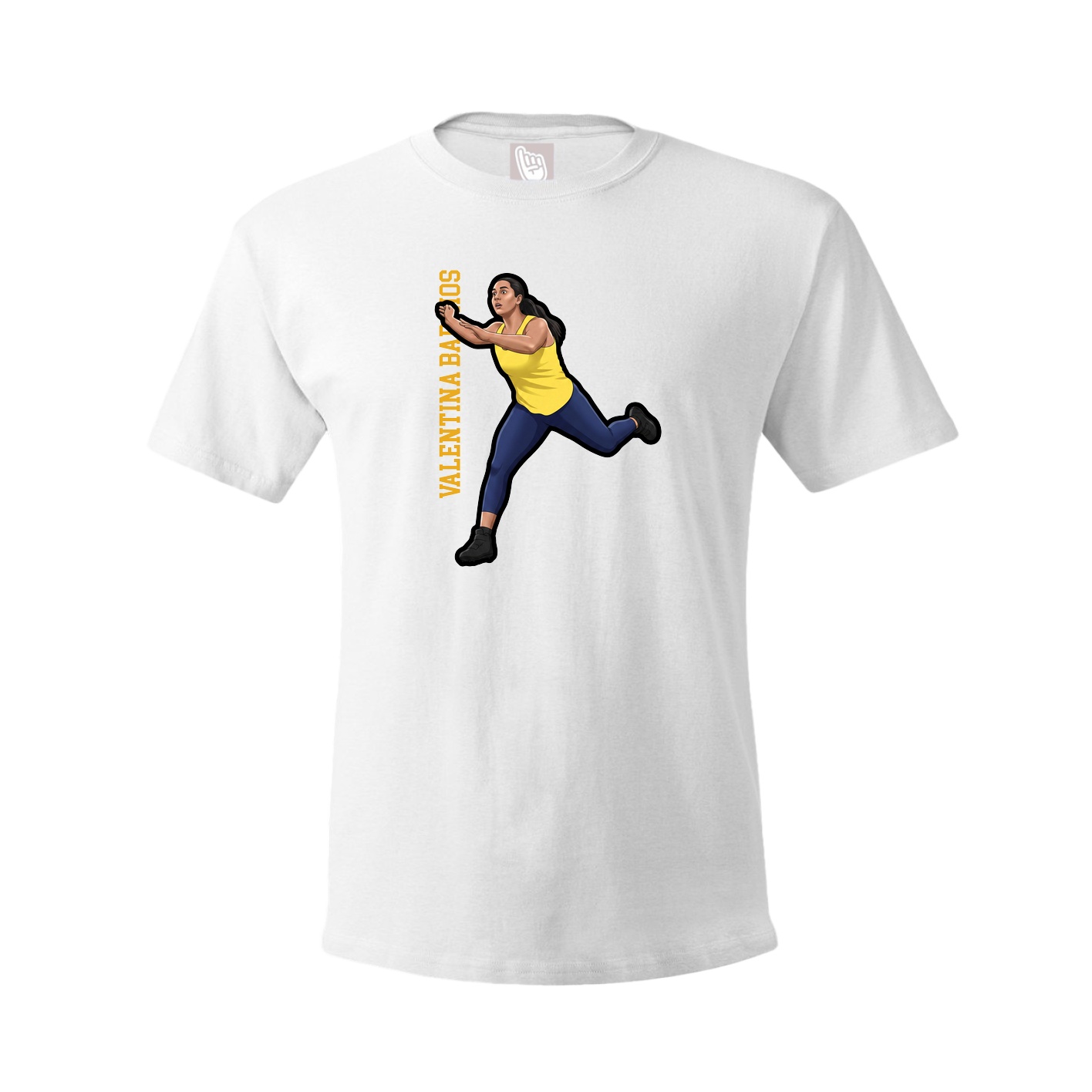 Tee — Name Vertical in White