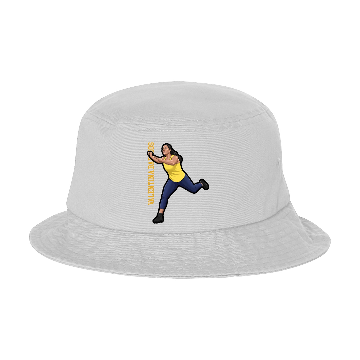 Bucket Cap — Name Vertical in White