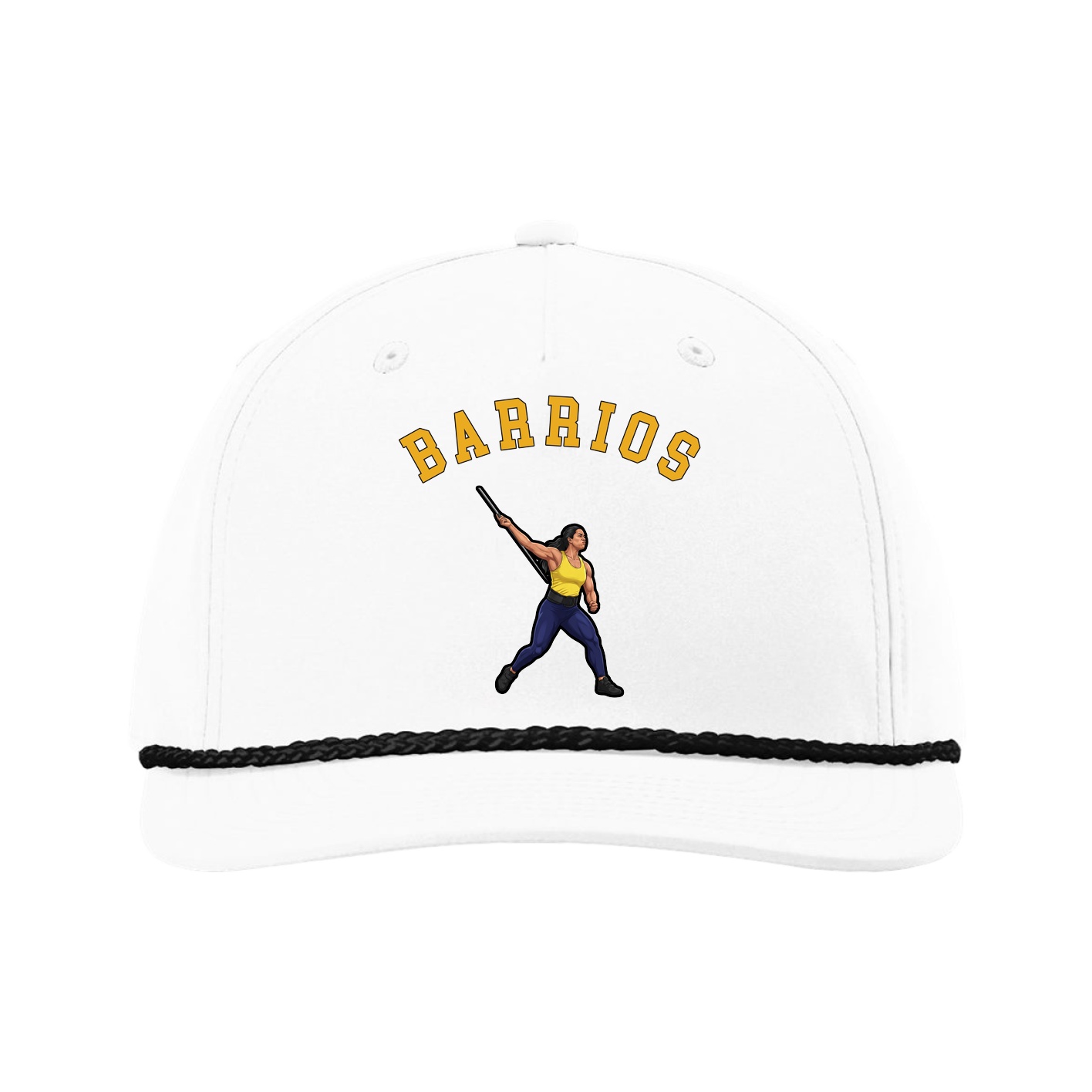 Five-Panel Classic Rope Cap — Shirsey Arch in White