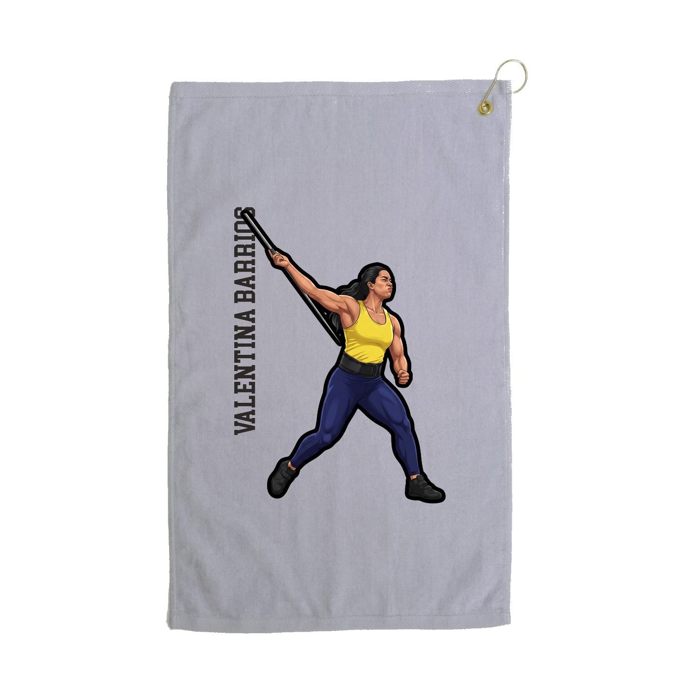 Golf Towel — Name Vertical in Grey