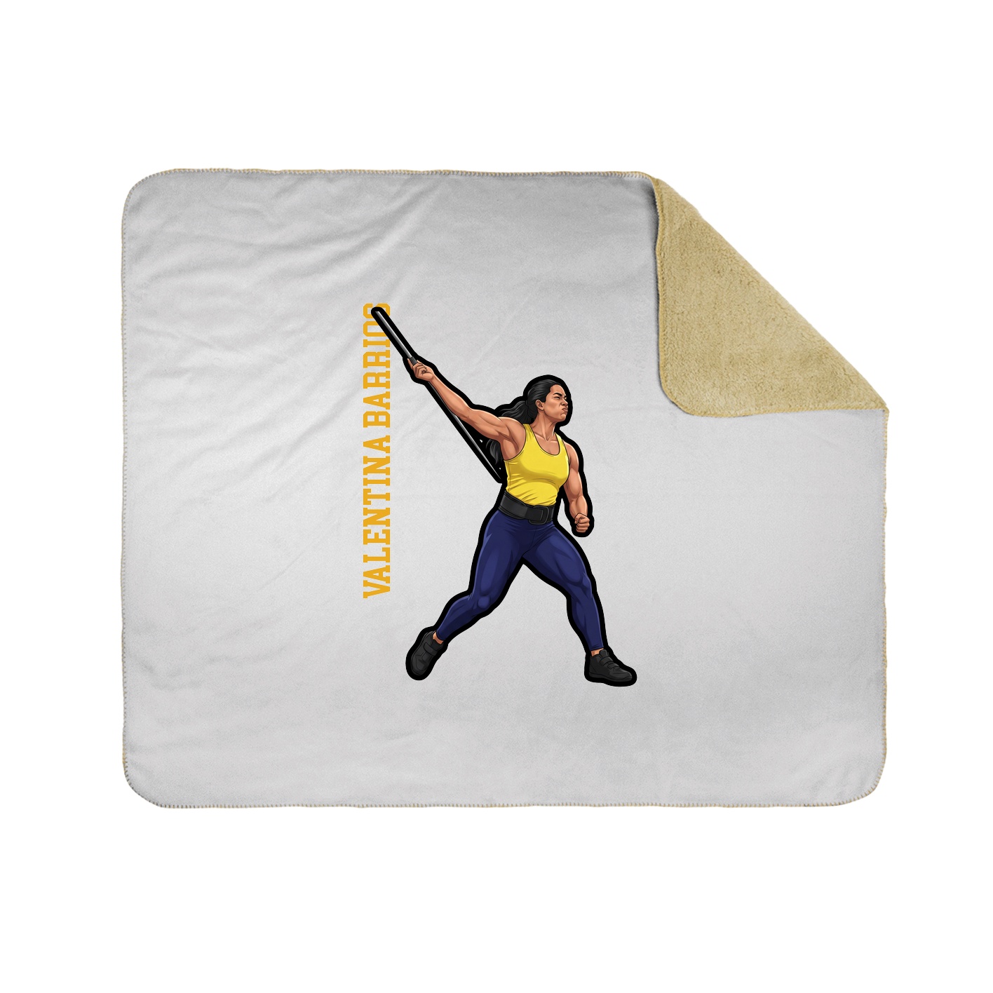 Throw Blanket — Name Vertical in White