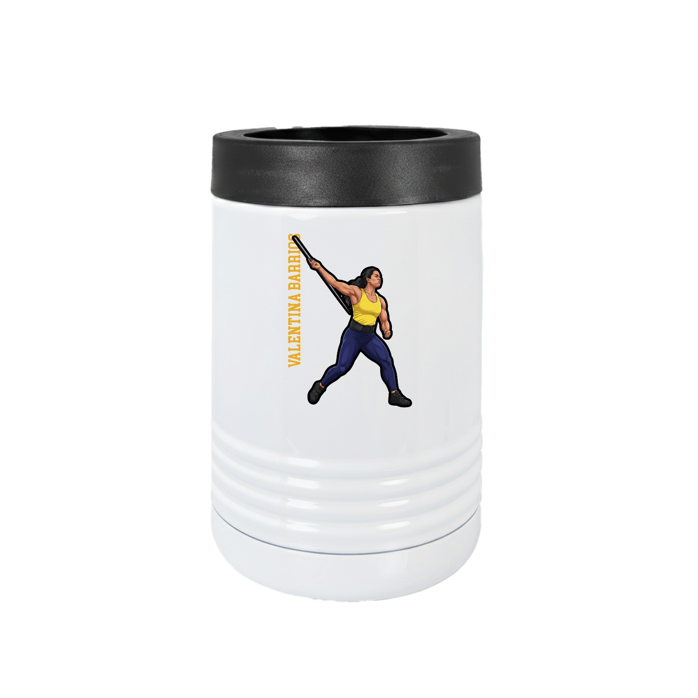 Beverage Holder — Name Vertical in White