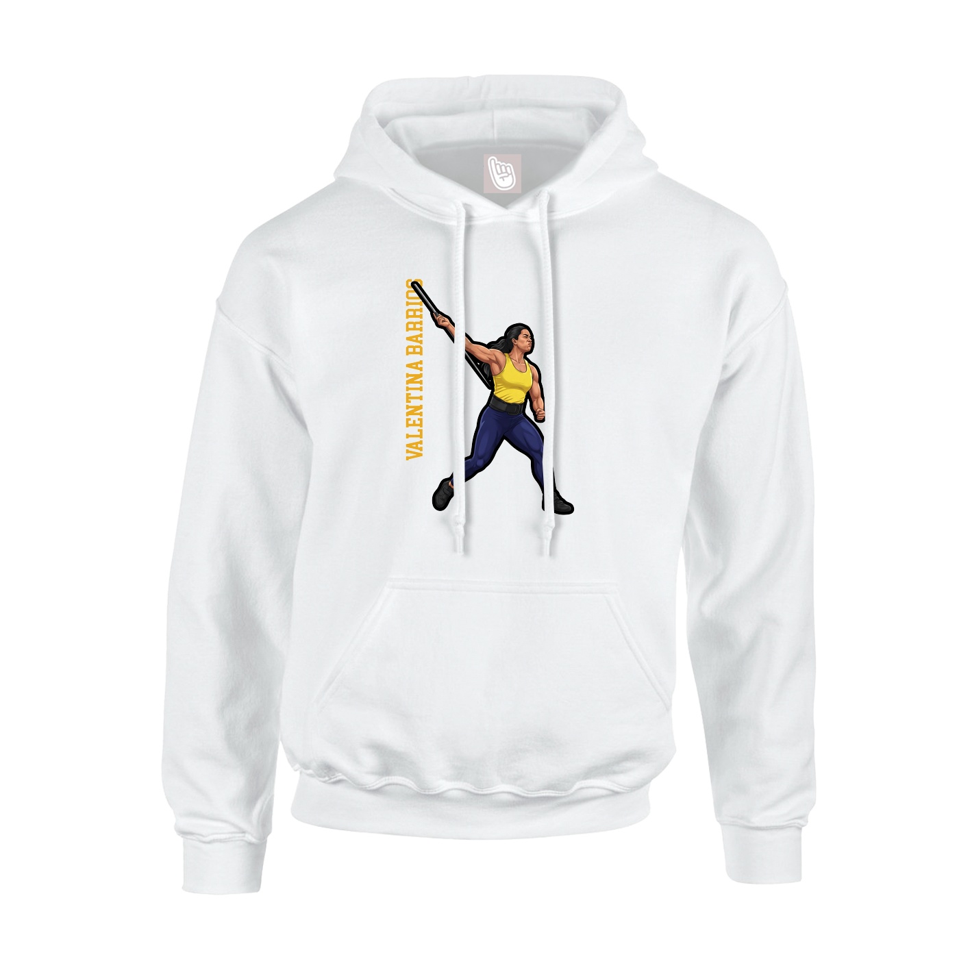 Youth Hoodie — Name Vertical in White