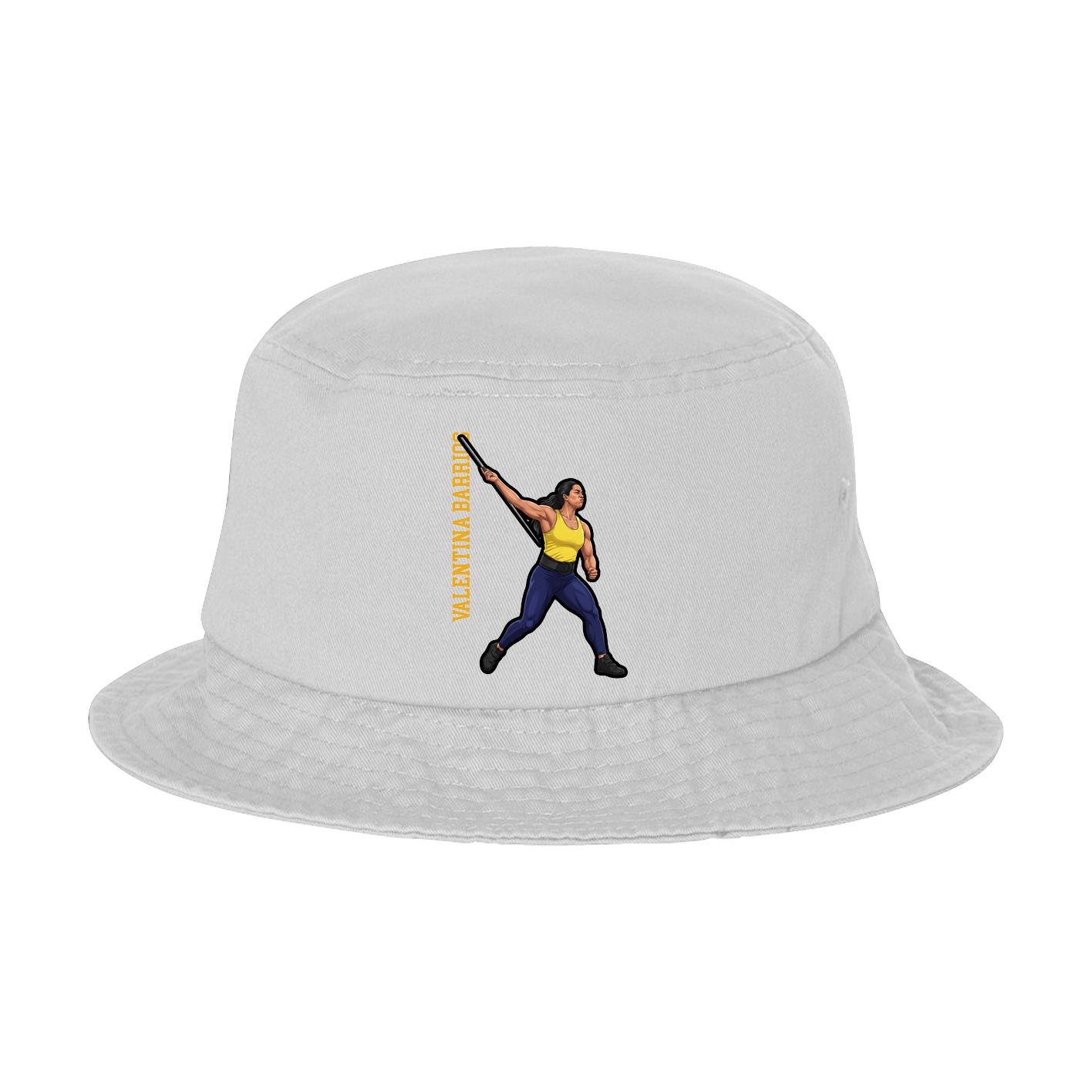 Bucket Cap — Name Vertical in White