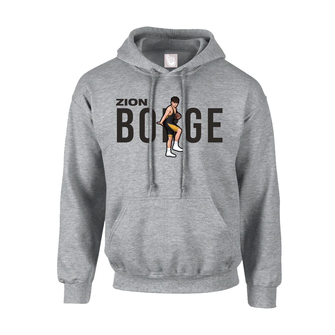 Youth Hoodie — Player Name in Grey