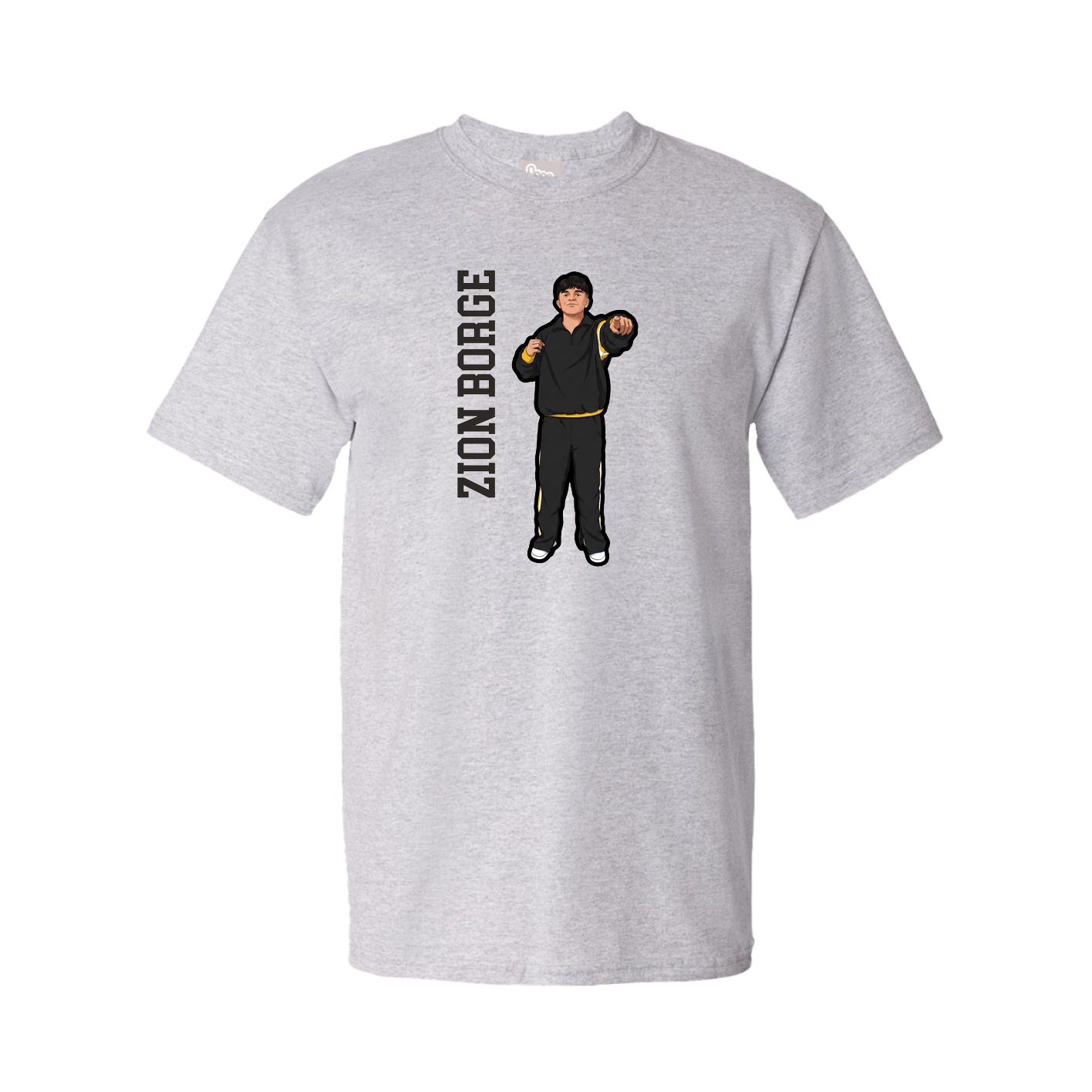 Youth Tee — Name Vertical in Grey