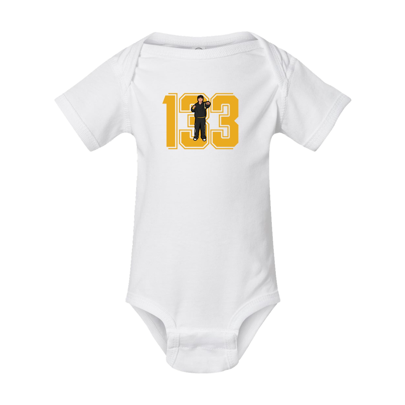 Baby Onesie — Number in White