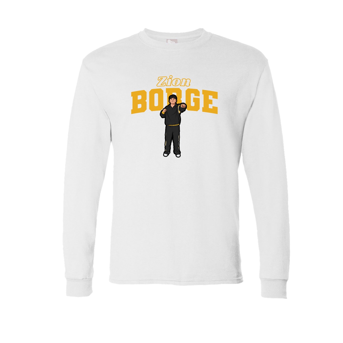 Long Sleeve Tee — Name Arch in White