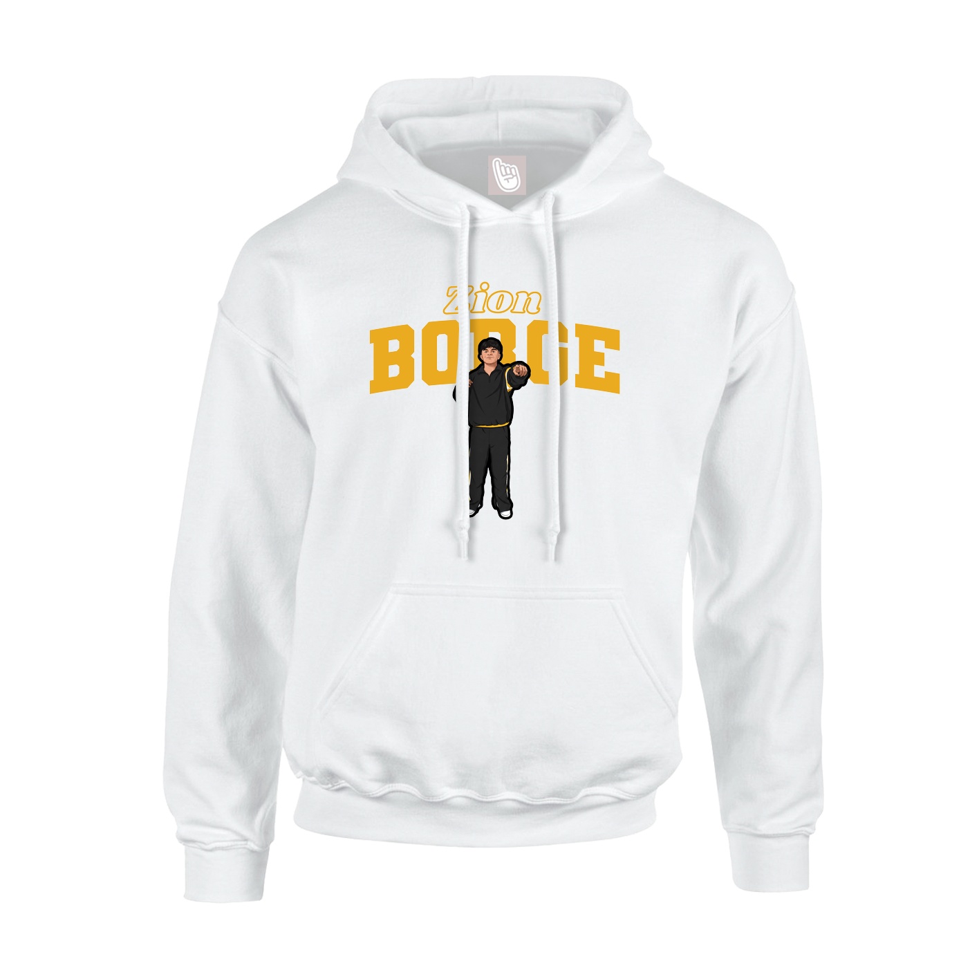 Hoodie — Name Arch in White