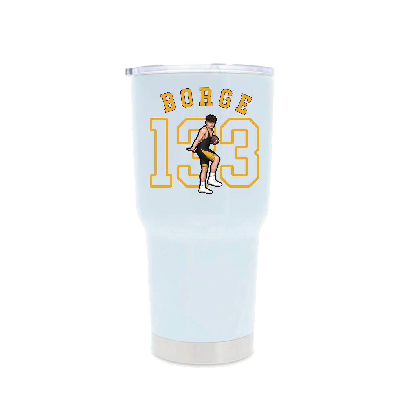 30oz Stainless Steel Tumbler — Shirsey Arch in White