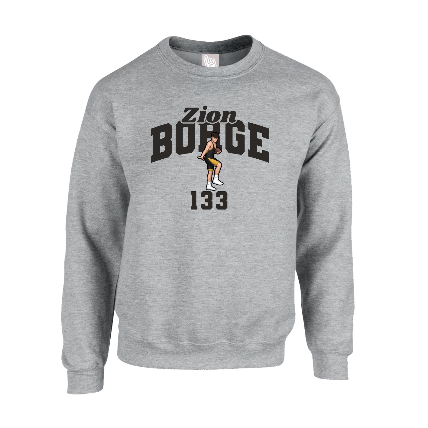 Fleece Crew — Signature Arch in Grey