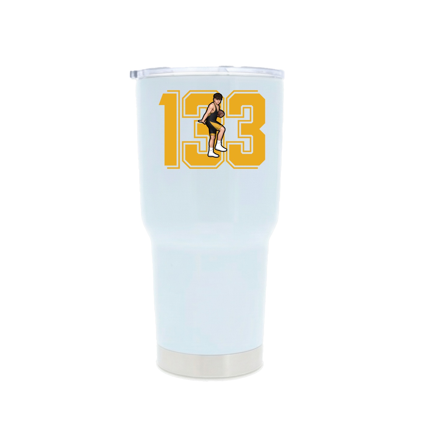 30oz Stainless Steel Tumbler — Number in White