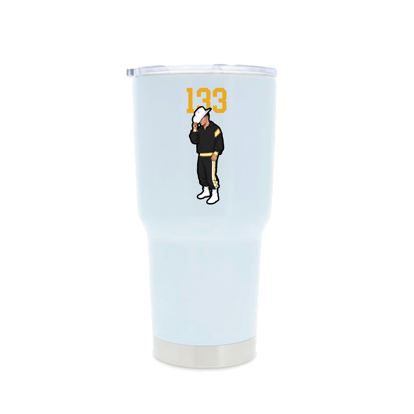 30oz Stainless Steel Tumbler — Number Top in White