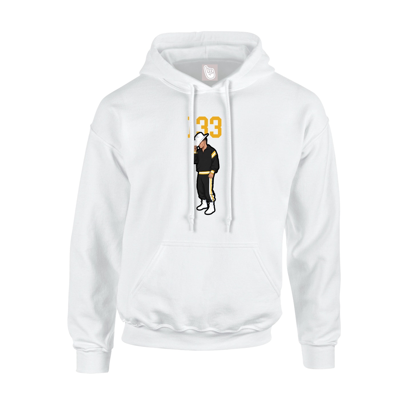 Youth Hoodie — Number Top in White