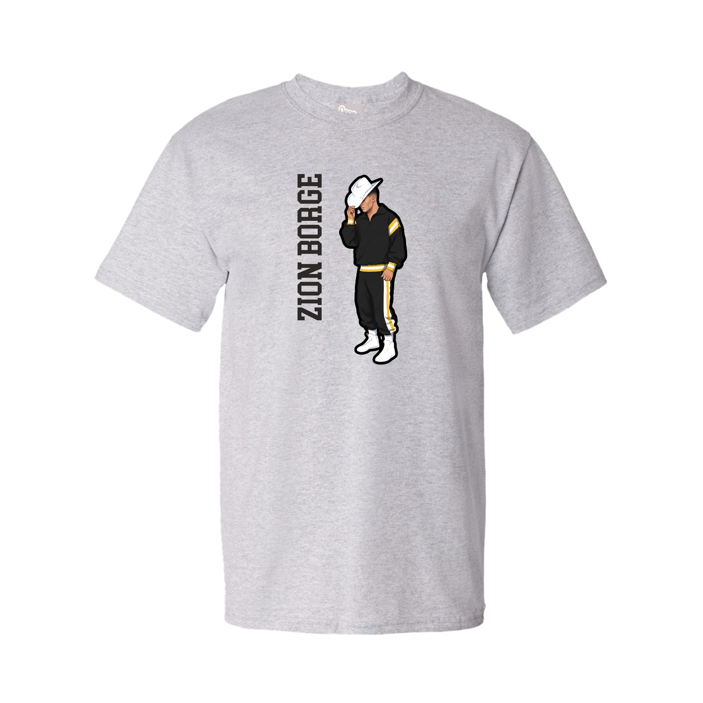 Youth Tee — Name Vertical in Grey
