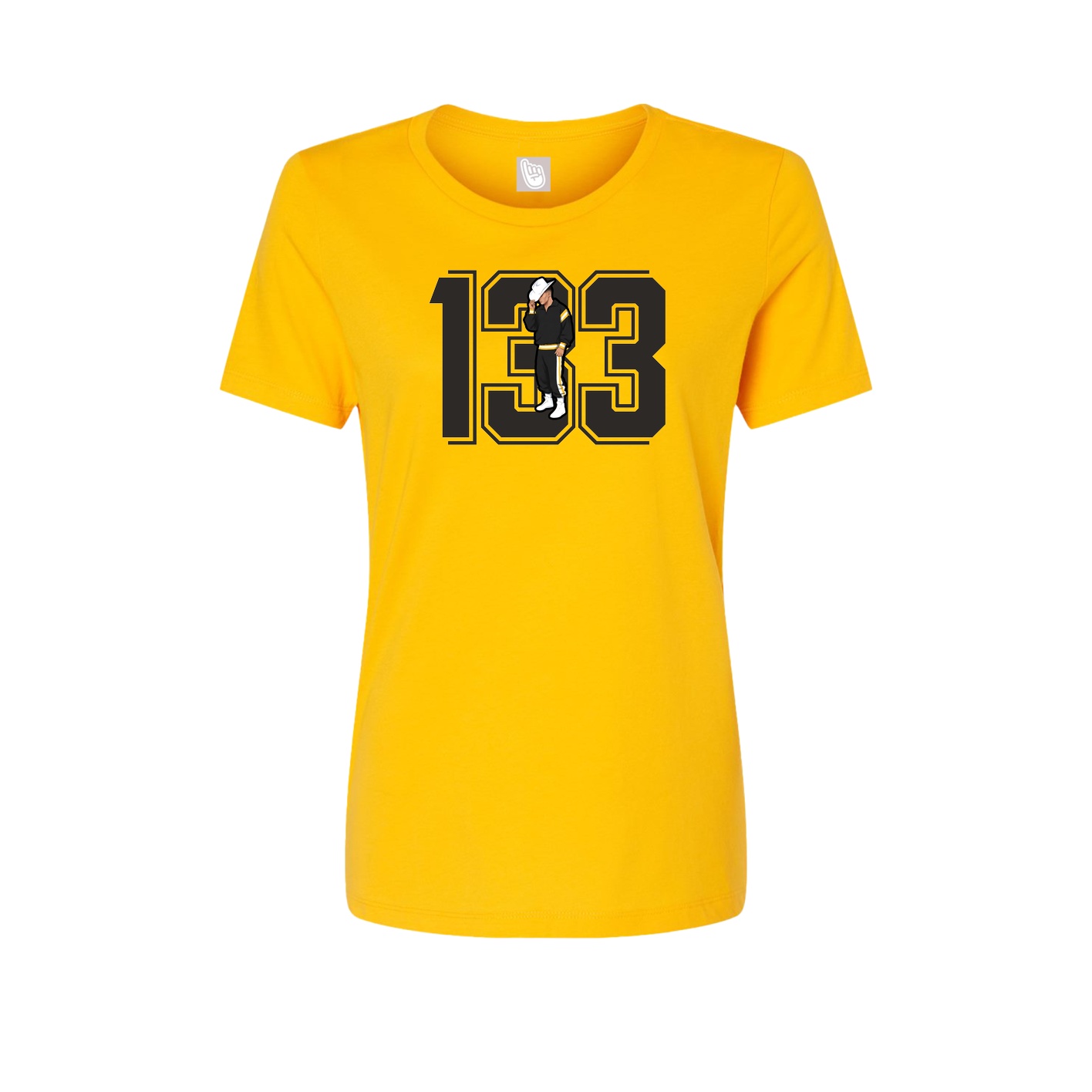 Womens Tee — Number in Gold