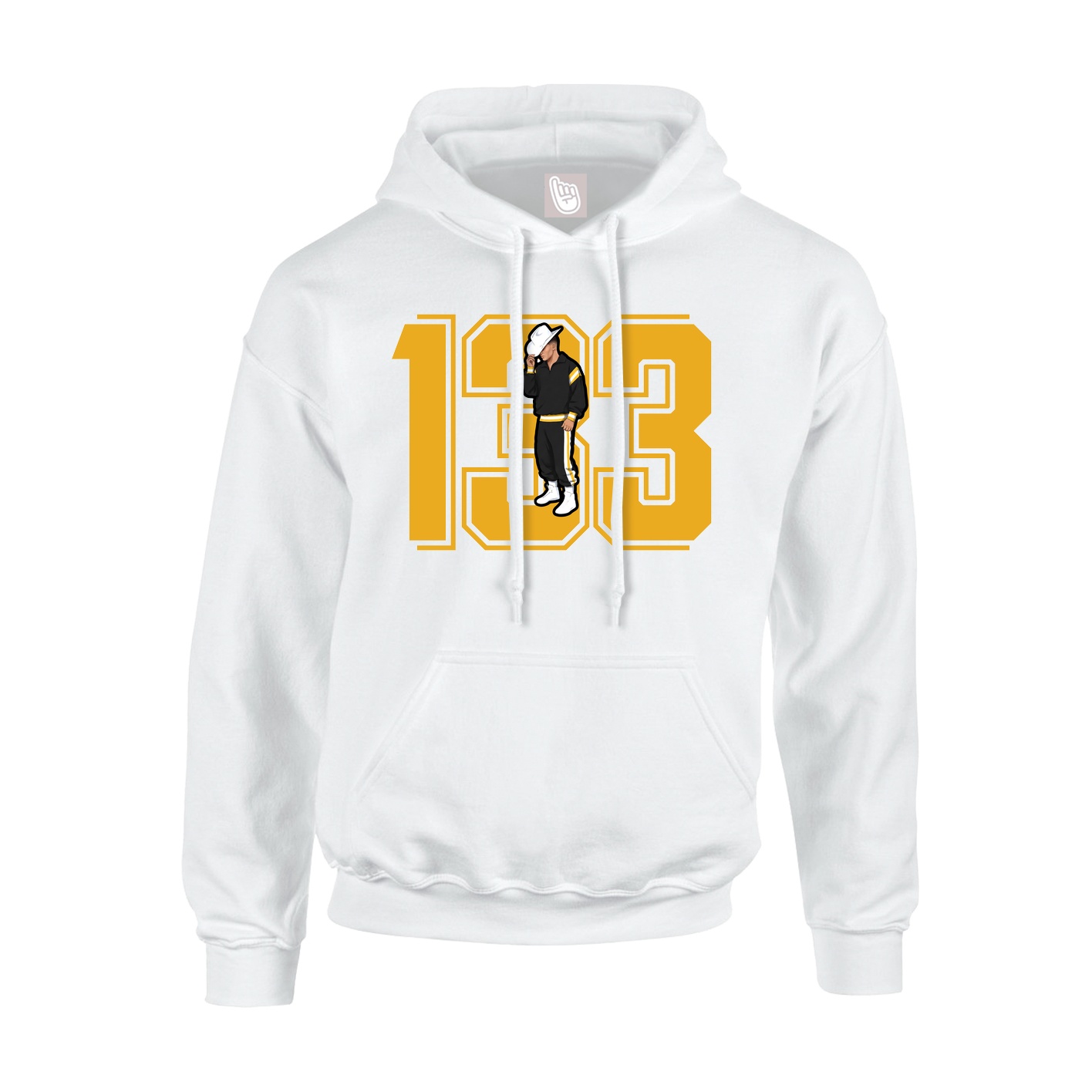 Hoodie — Number in White