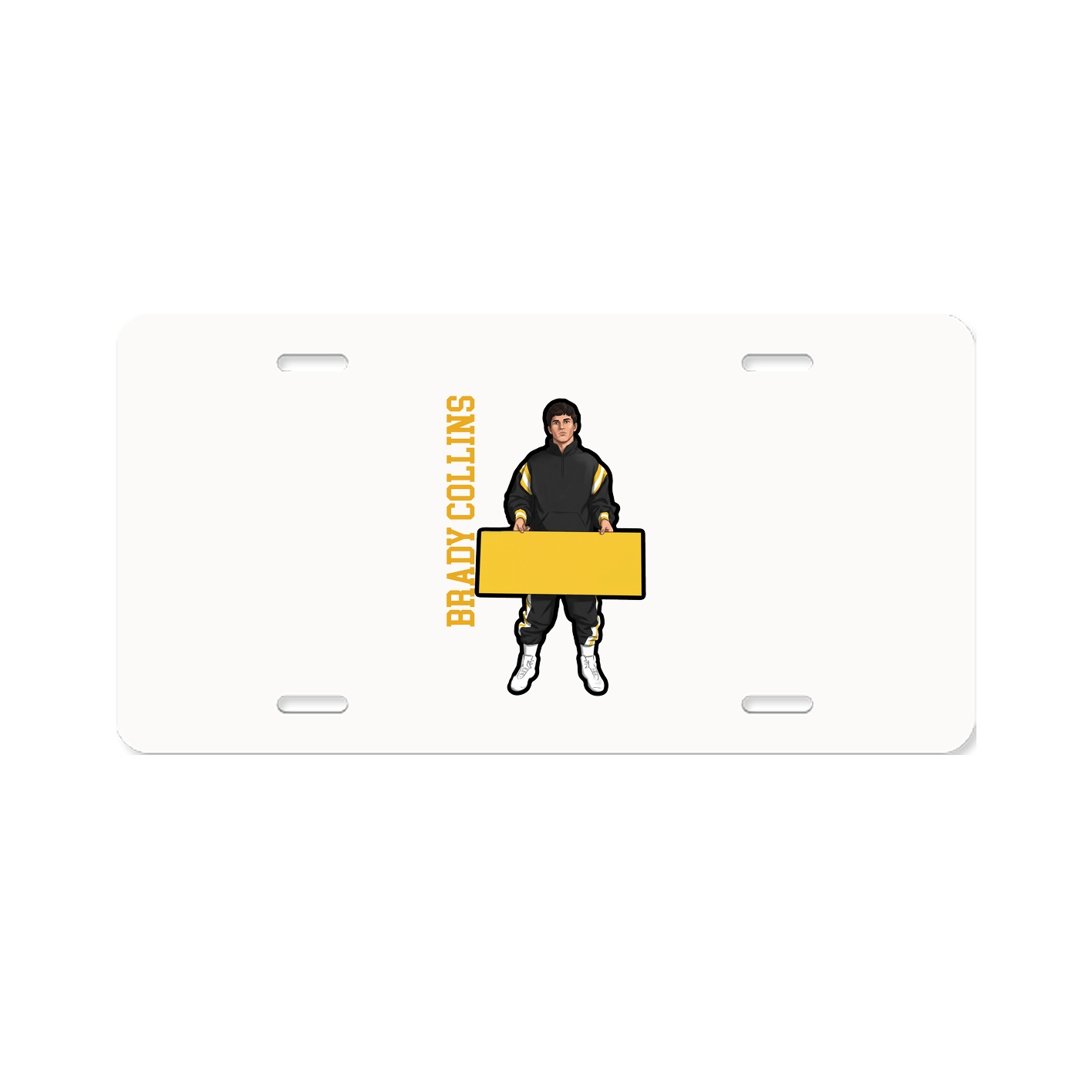 License Plate — Name Vertical in Classic