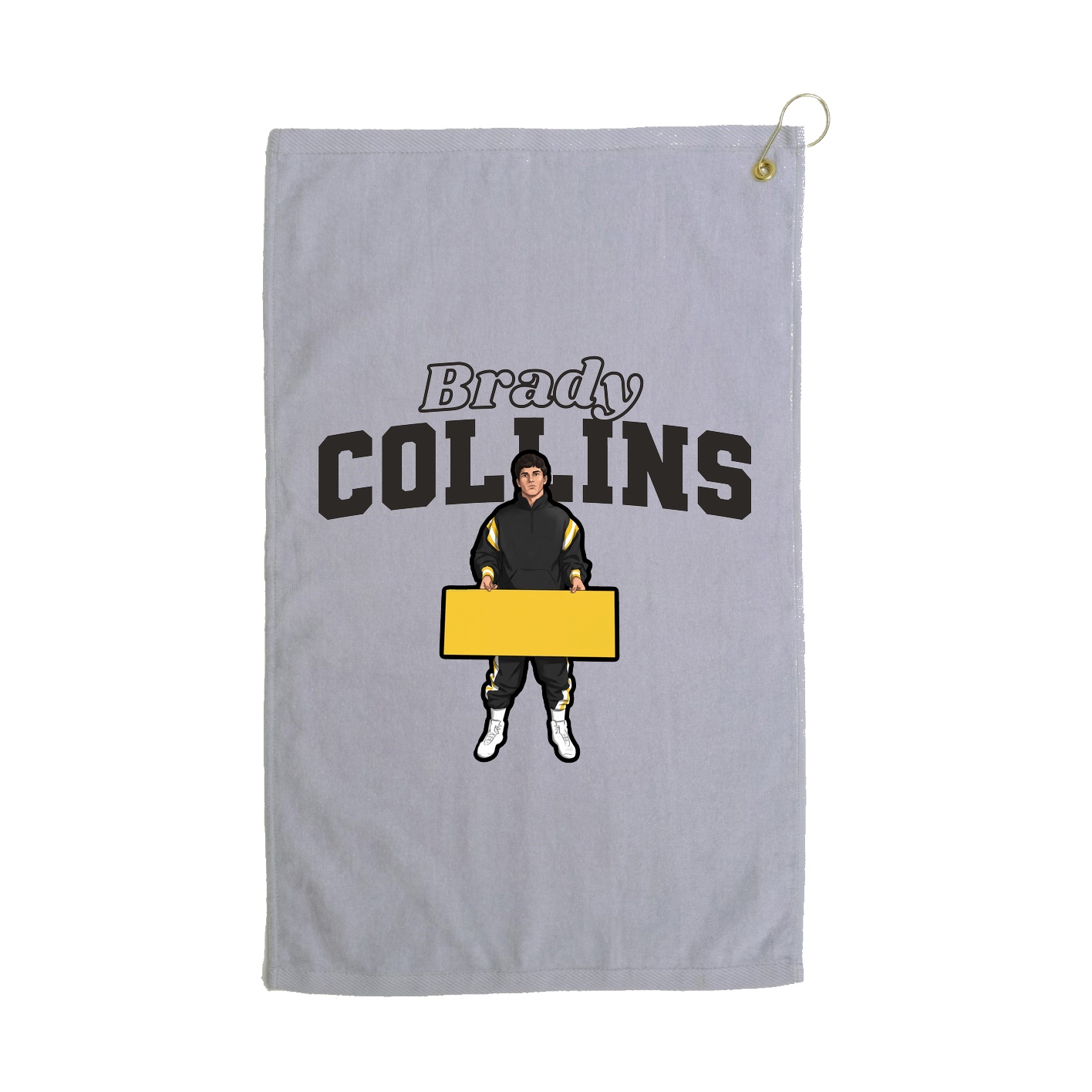 Golf Towel — Name Arch in Grey
