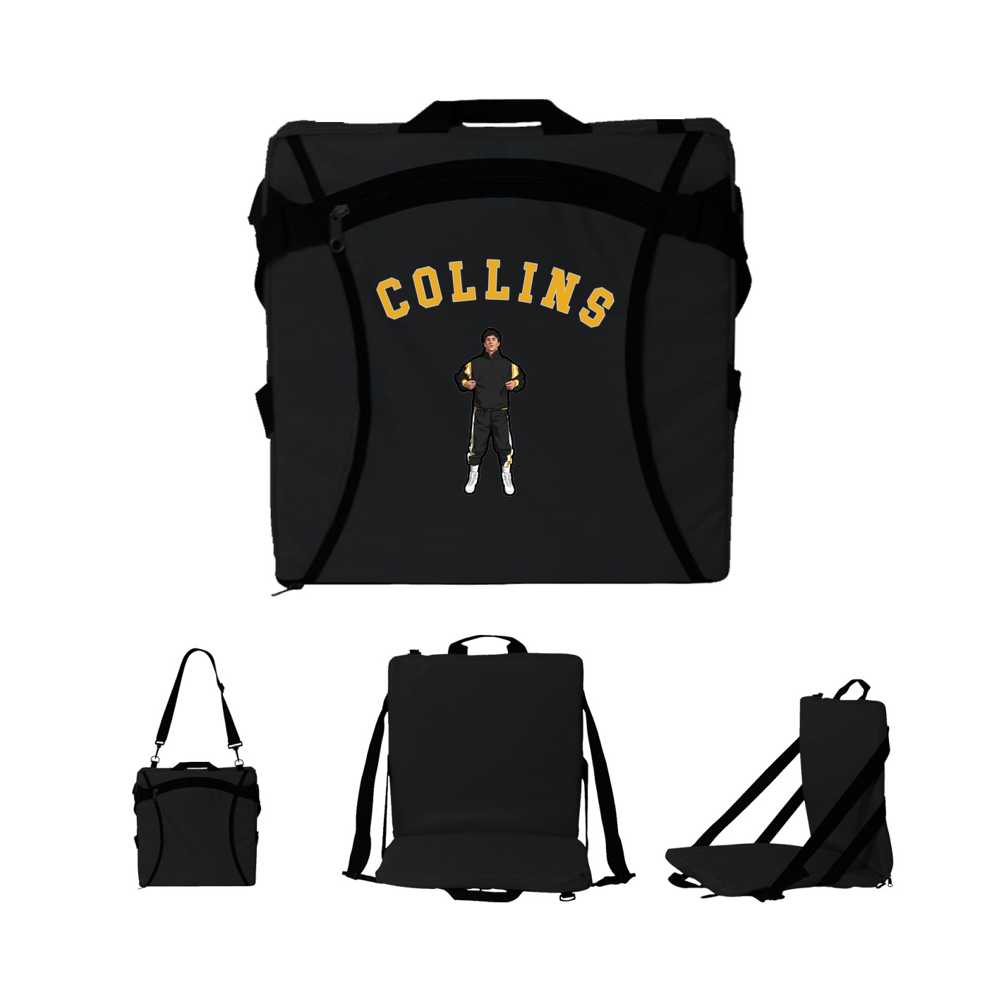 Folding Stadium Seat — Shirsey Arch in Black