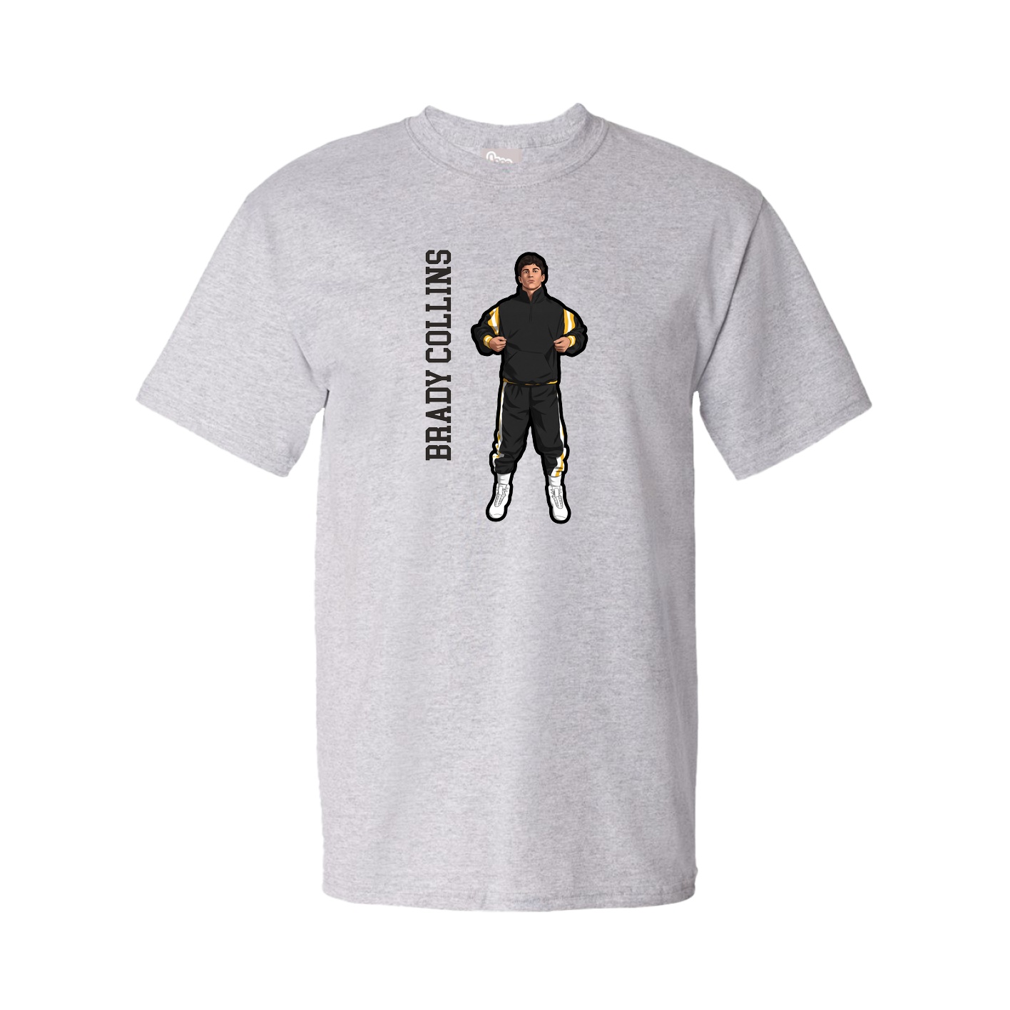 Tee — Name Vertical in Grey