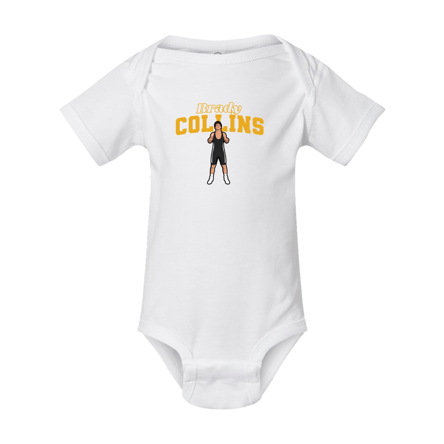 Baby Onesie — Name Arch in White