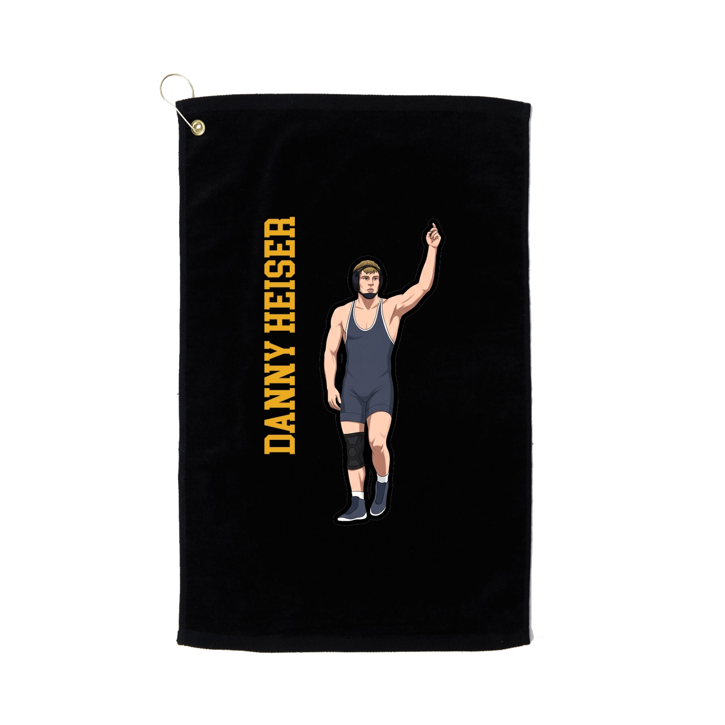 Golf Towel — Name Vertical in Black