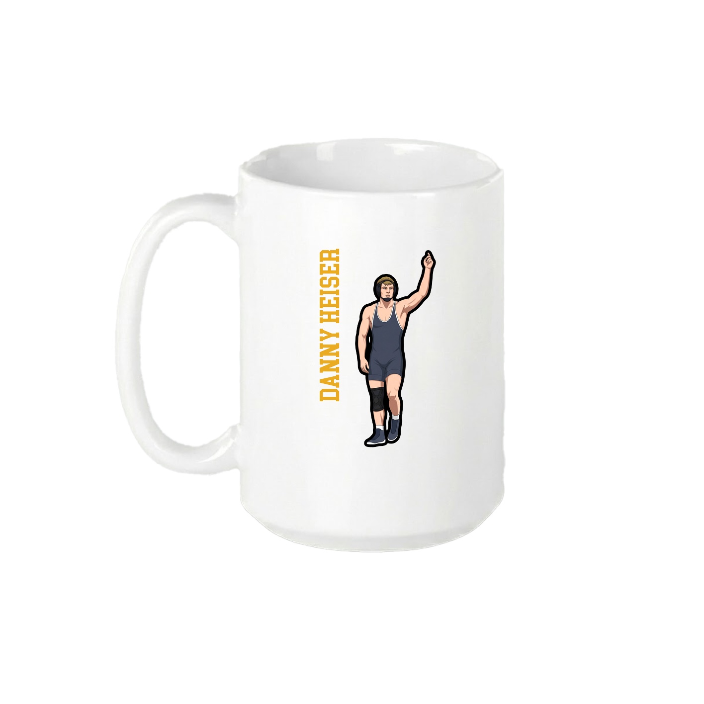15oz Coffee Mug — Name Vertical in White
