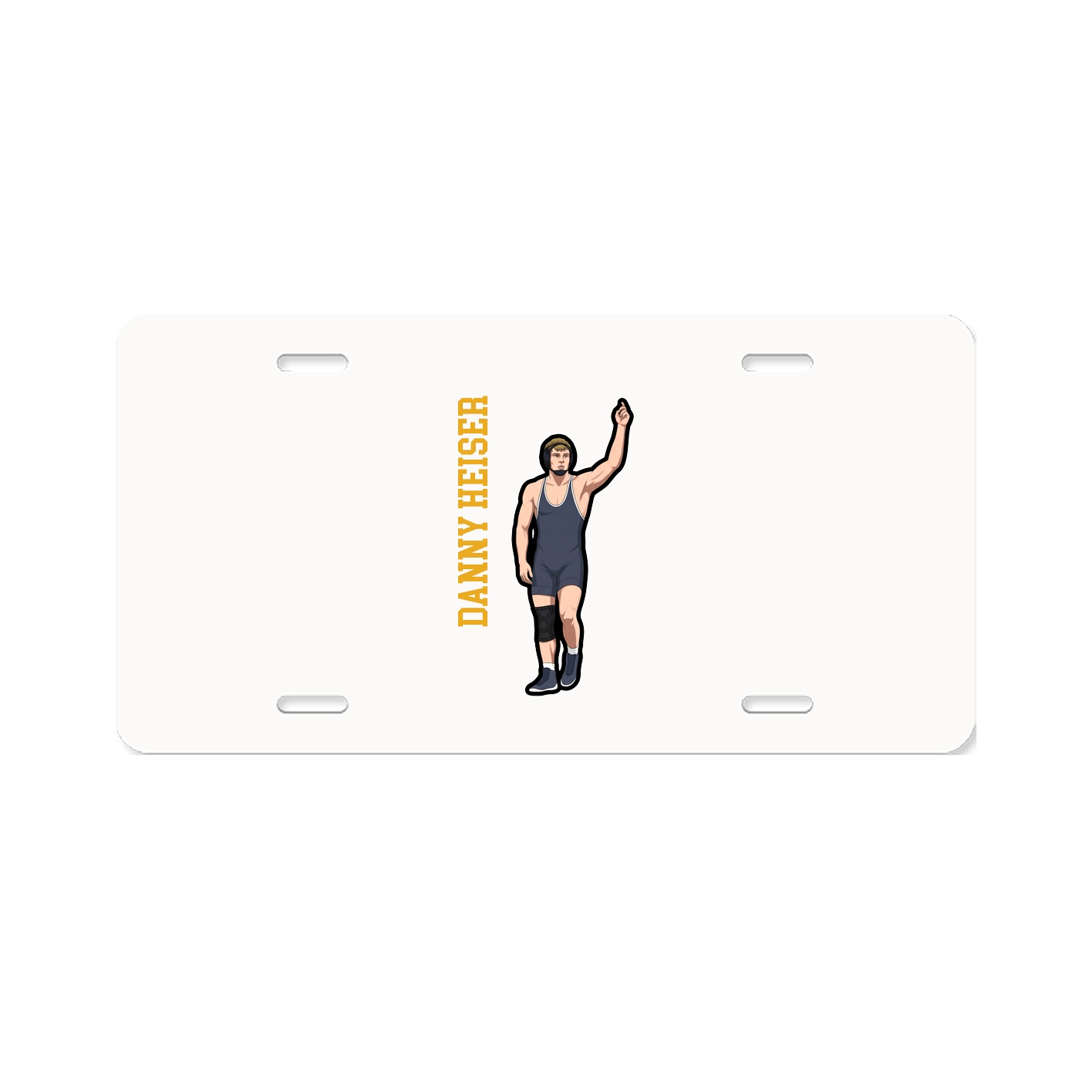 License Plate — Name Vertical in Classic
