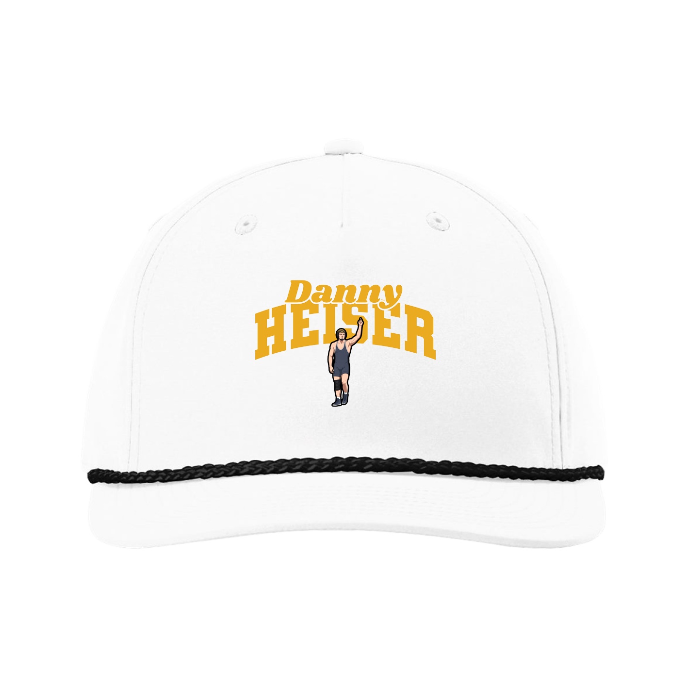 Five-Panel Classic Rope Cap — Signature Arch in White
