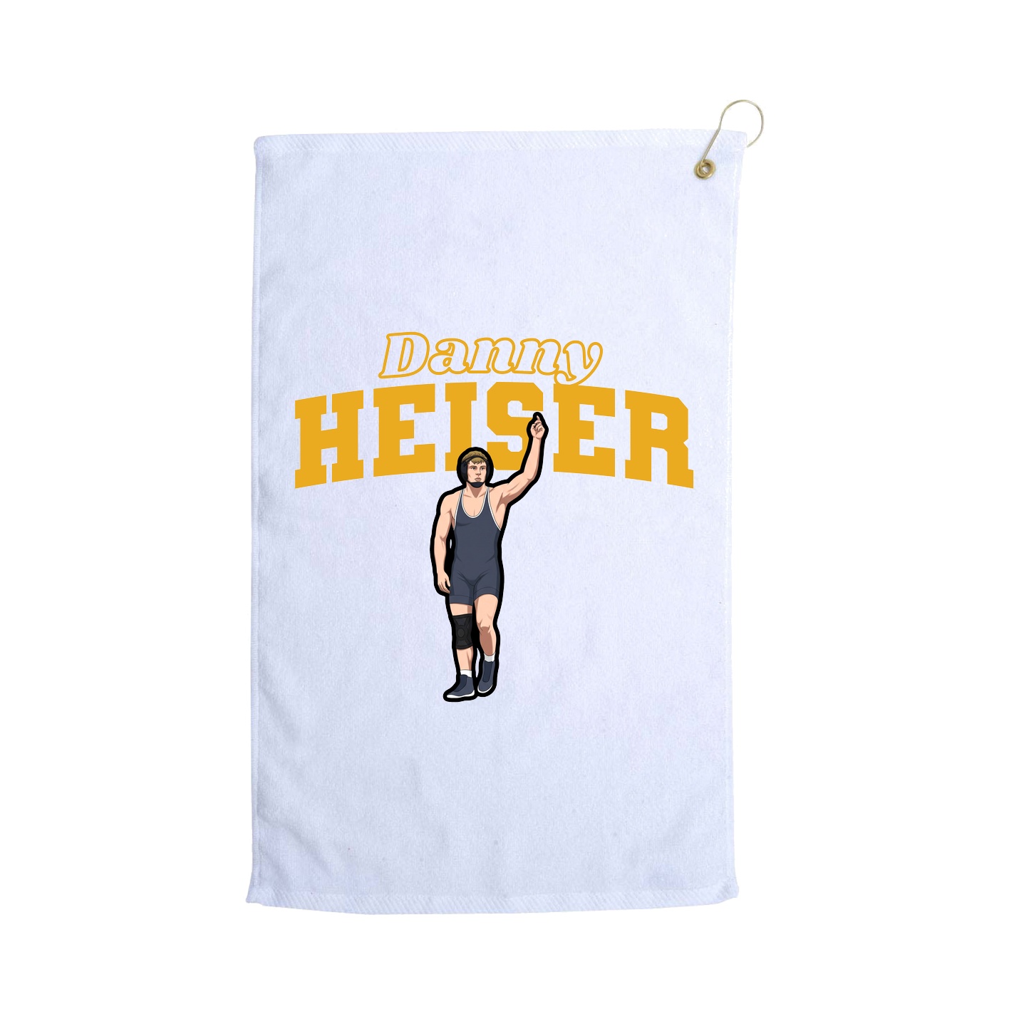 Golf Towel — Name Arch in White
