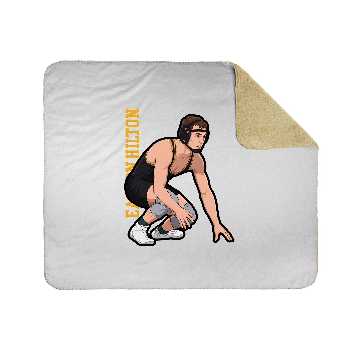 Throw Blanket — Name Vertical in White