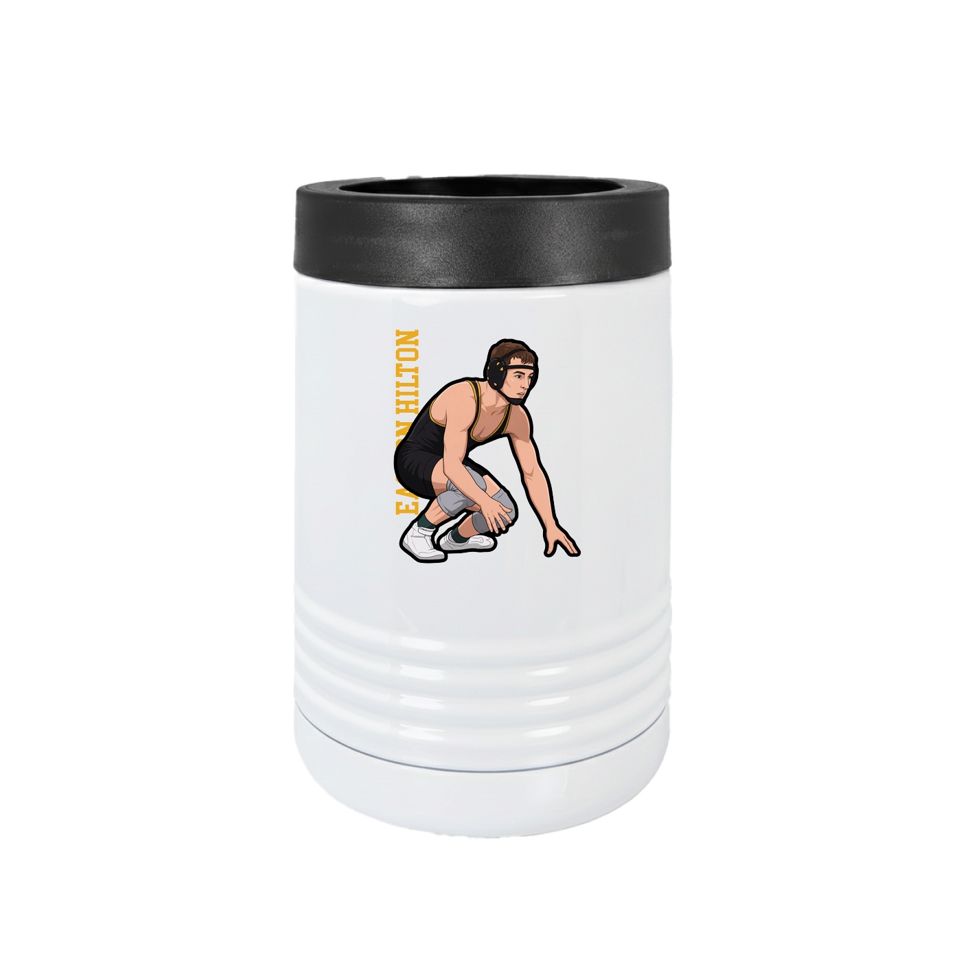 Beverage Holder — Name Vertical in White