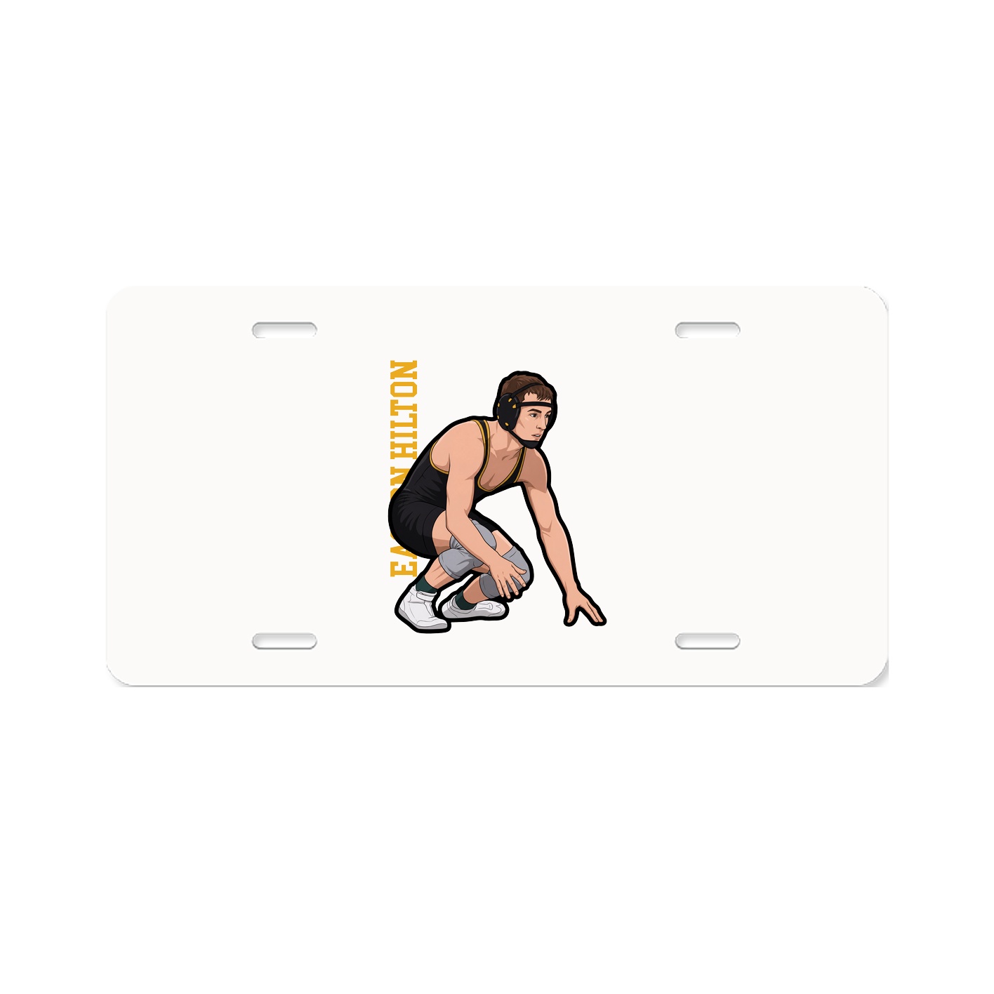 License Plate — Name Vertical in Classic