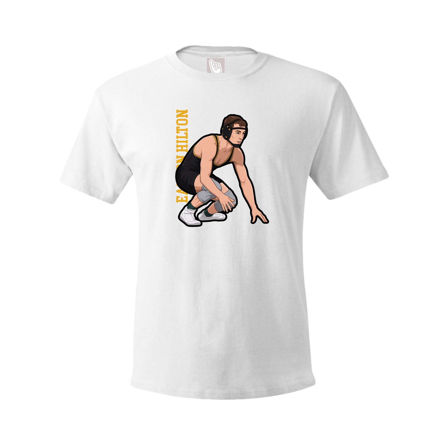 Tee — Name Vertical in White